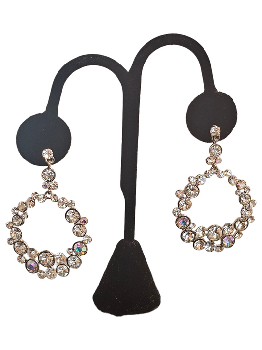 Crystal Silver Hoop Earring