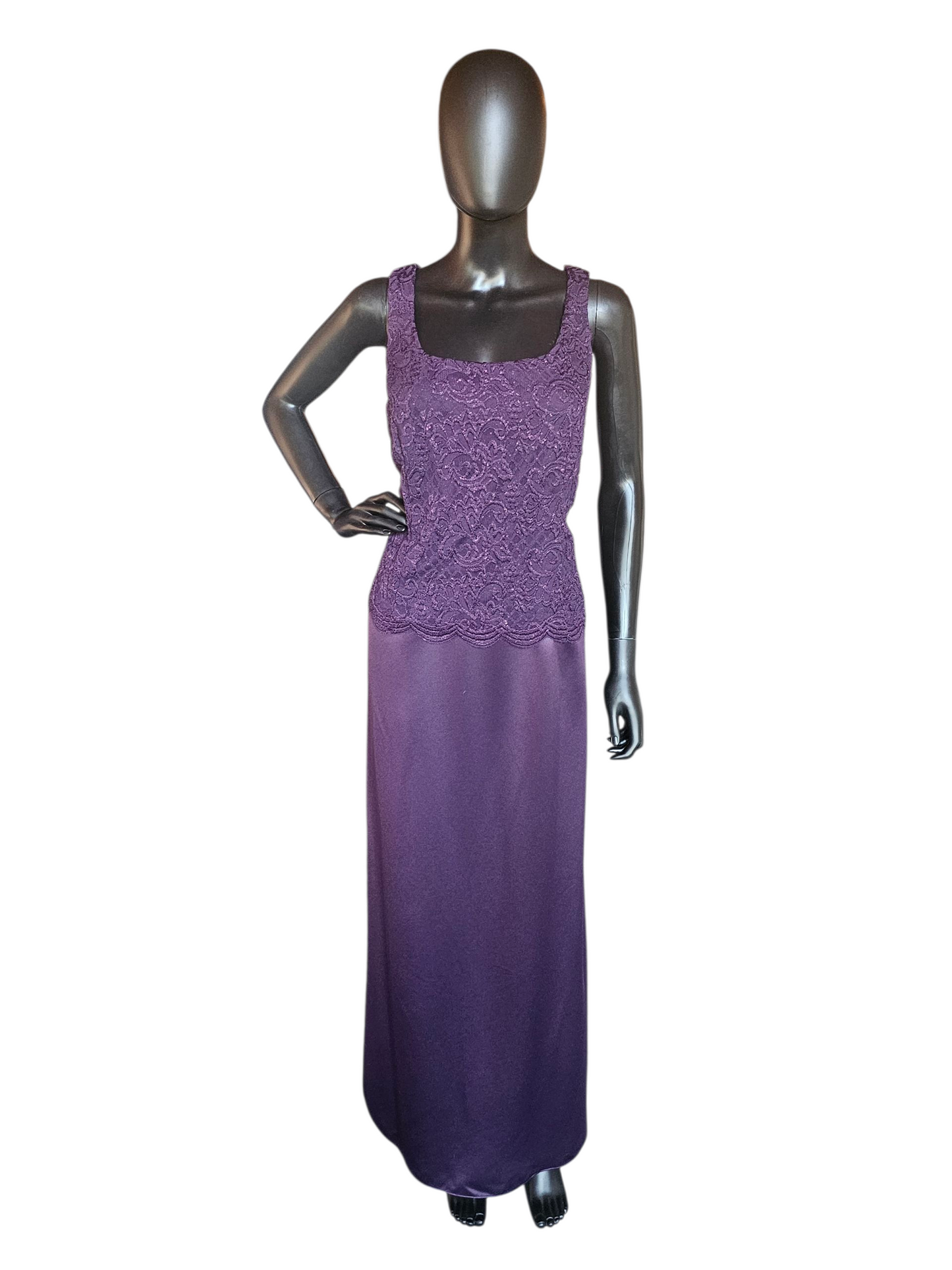 Plum Shimmer Dress 3/4 Jacket - Alex Evenings