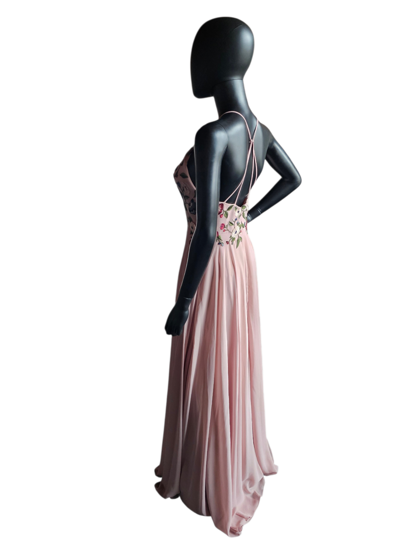 Dusty Pink Floral Halter Maxi Formal Dress - Jenny Yoo