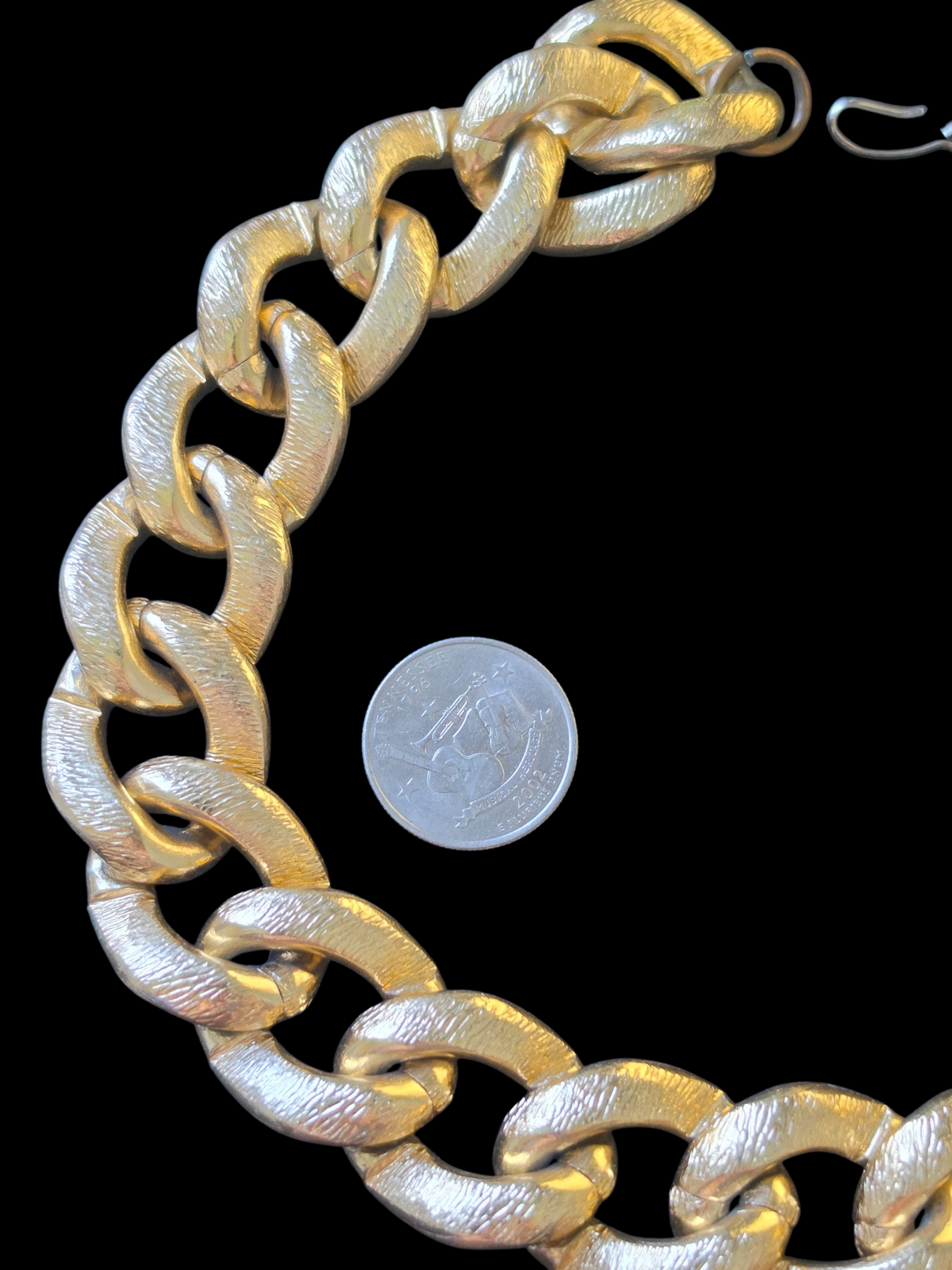 Vintage Large Link Gold Collar Necklace