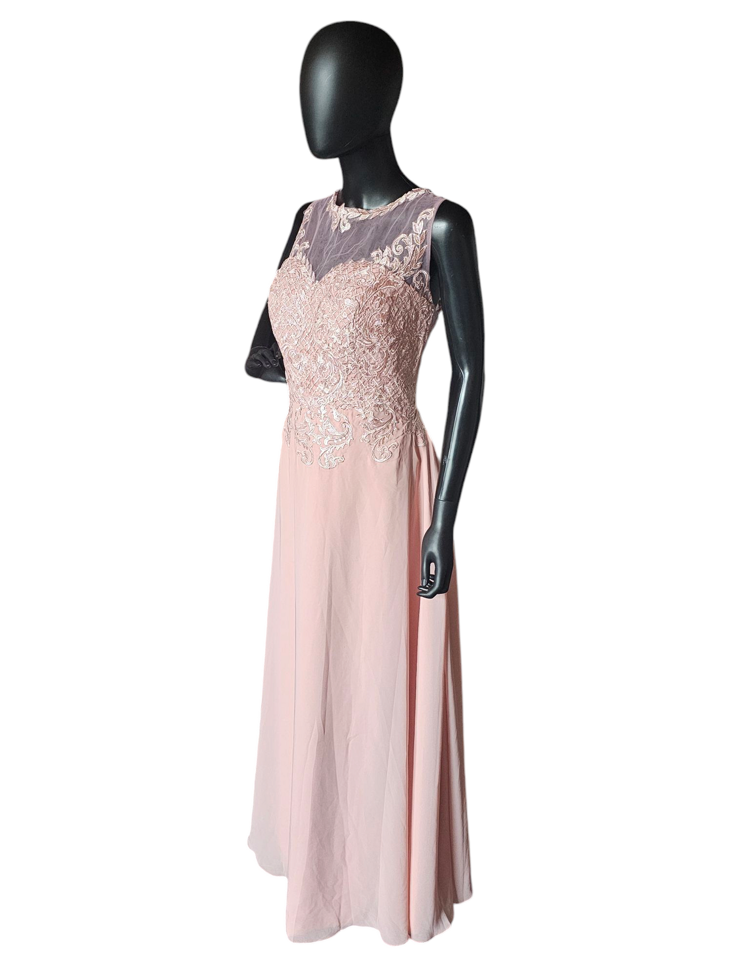 Soft Rose Illusion Bodice Embroidered - NWT