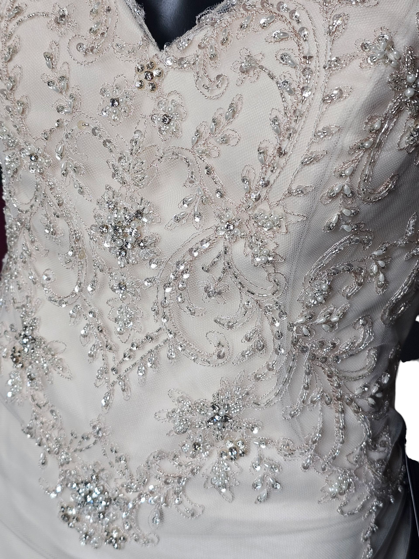 Champagne/Rose Gold Spaghetti Strap A-Line Wedding Gown - Beloved