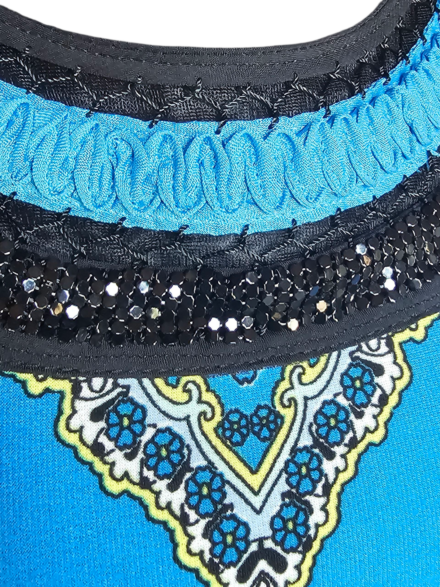 Blue Jersey Print Dress - Short - New Drictions - NWT