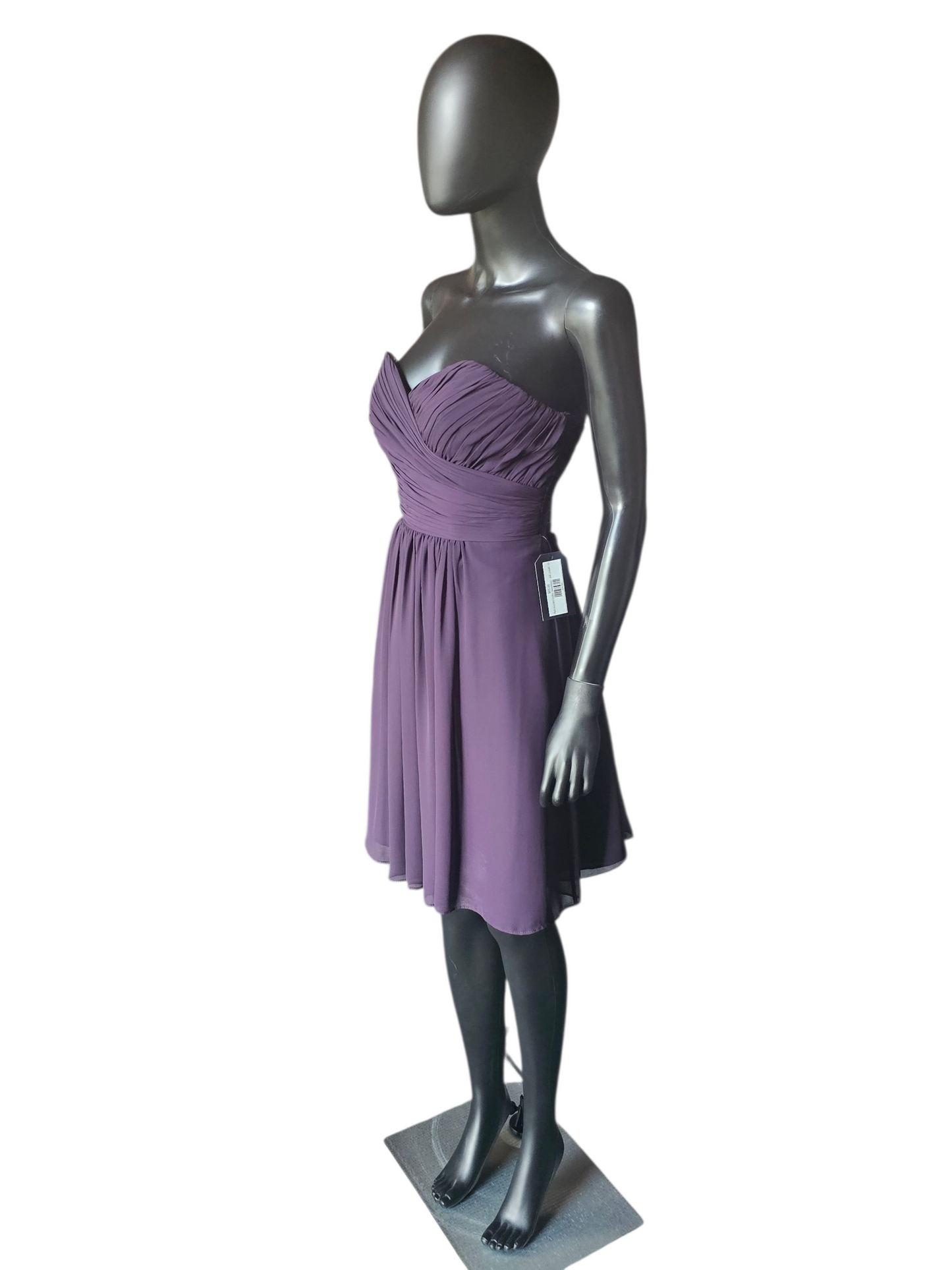 Plum Ruched Chiffon Sweetheart Cocktail/Party Dress NWOT - Bill Levkoff