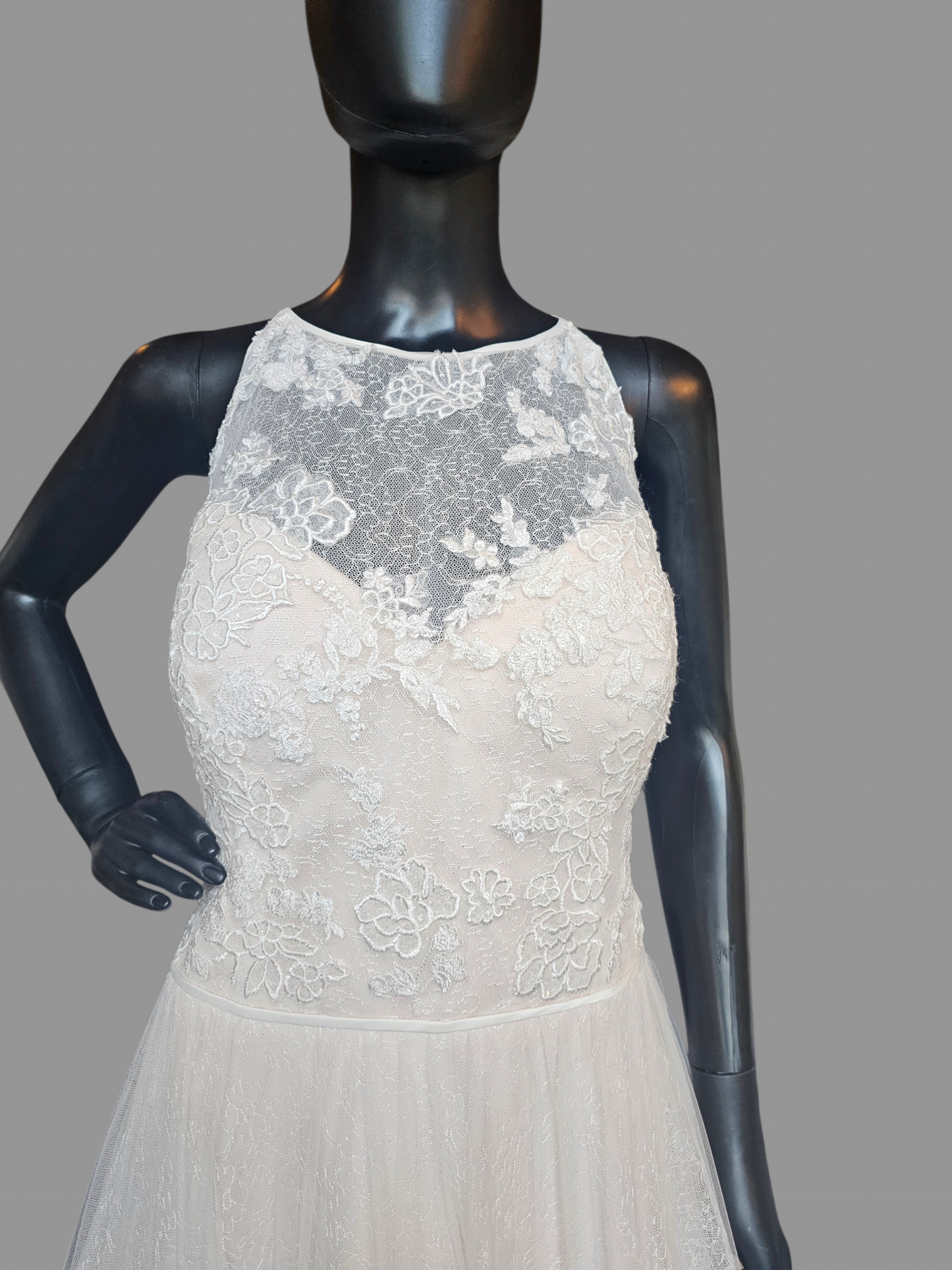 Blush Lace Racer Halter - Maggie Sottero