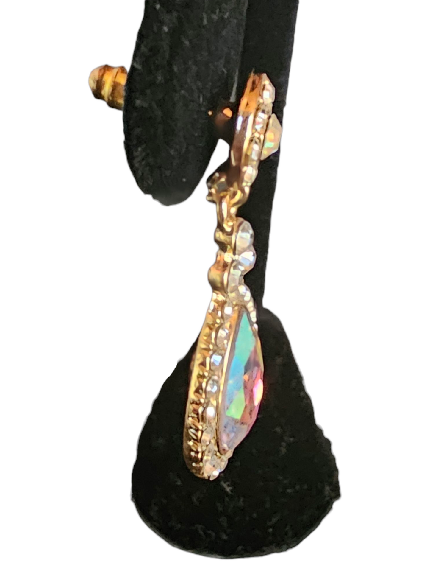 Gold Iridecent Teardrop Earring