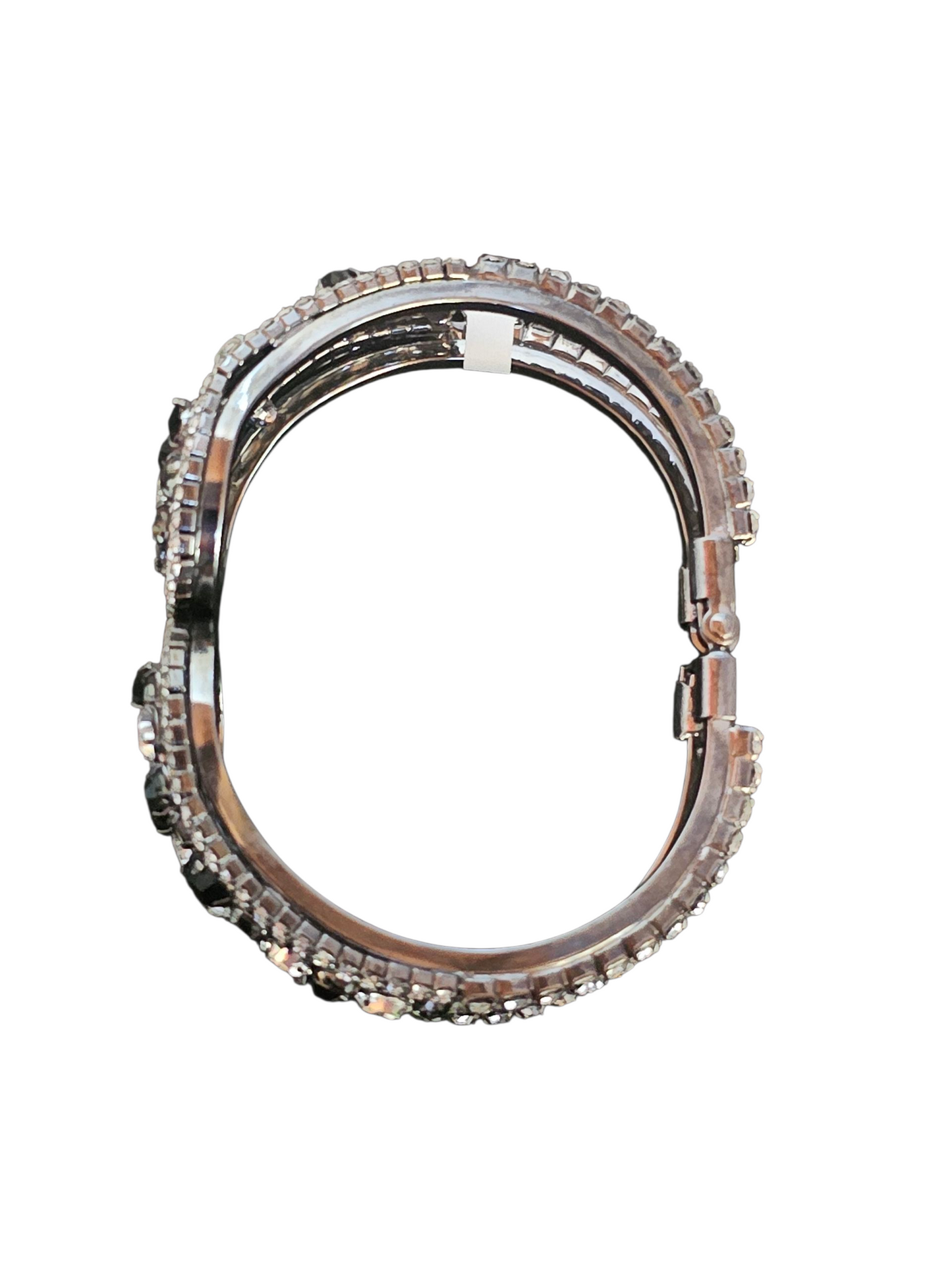 Black/White Rhinestone Cuff Bracelet