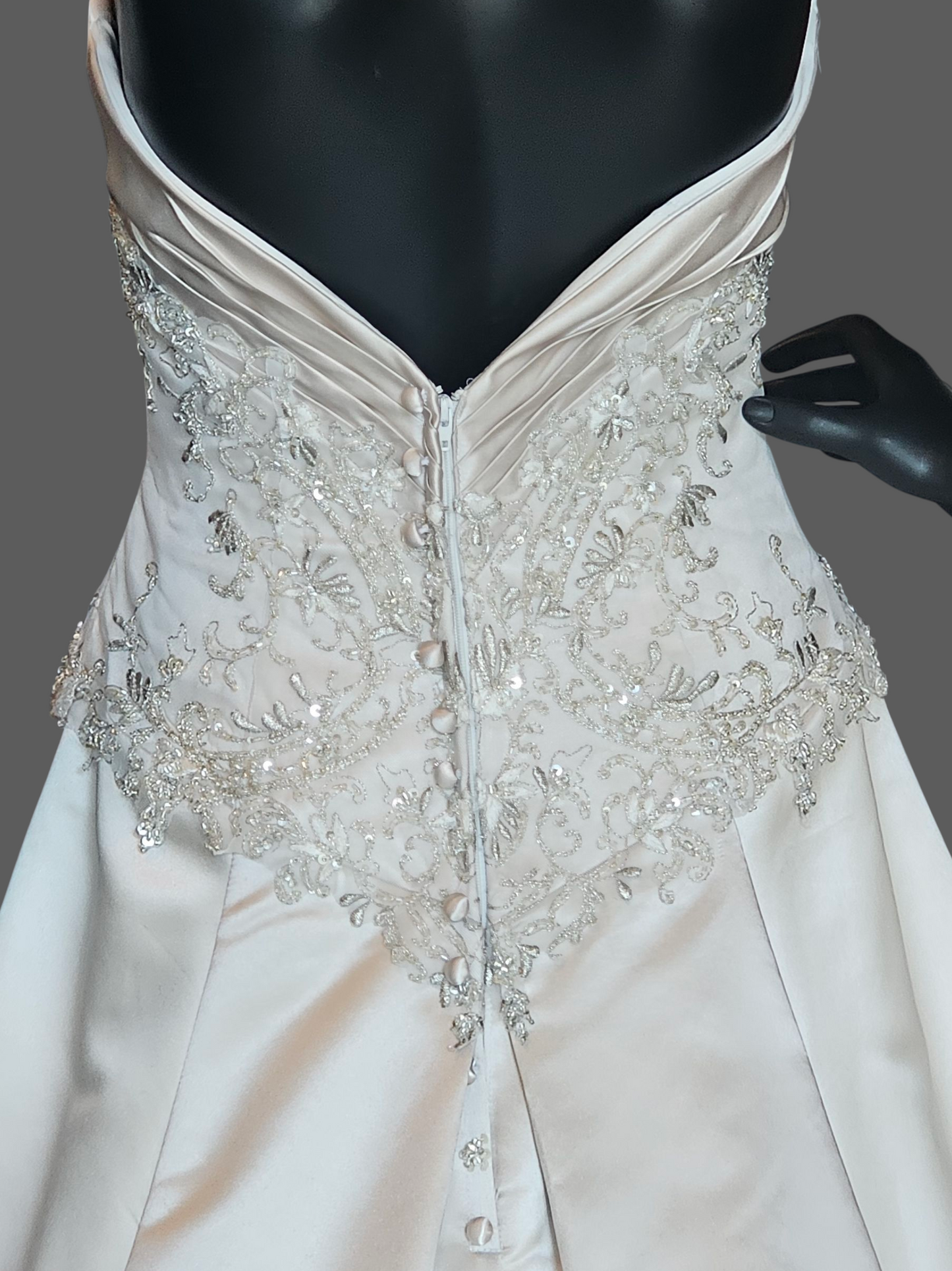 Pearl Satin Halter Wedding Gown - Allure Bridal