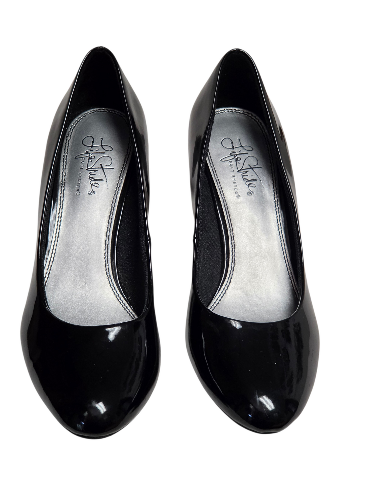 Black Round Toe Patent Leather Pump Shoe - Lifestride