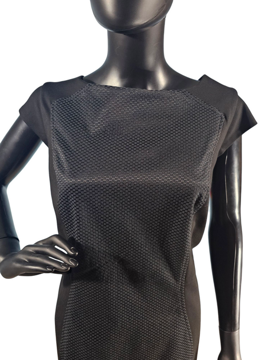 Black Mary Kay Fitted Cocktail Cap Sleeve Dress