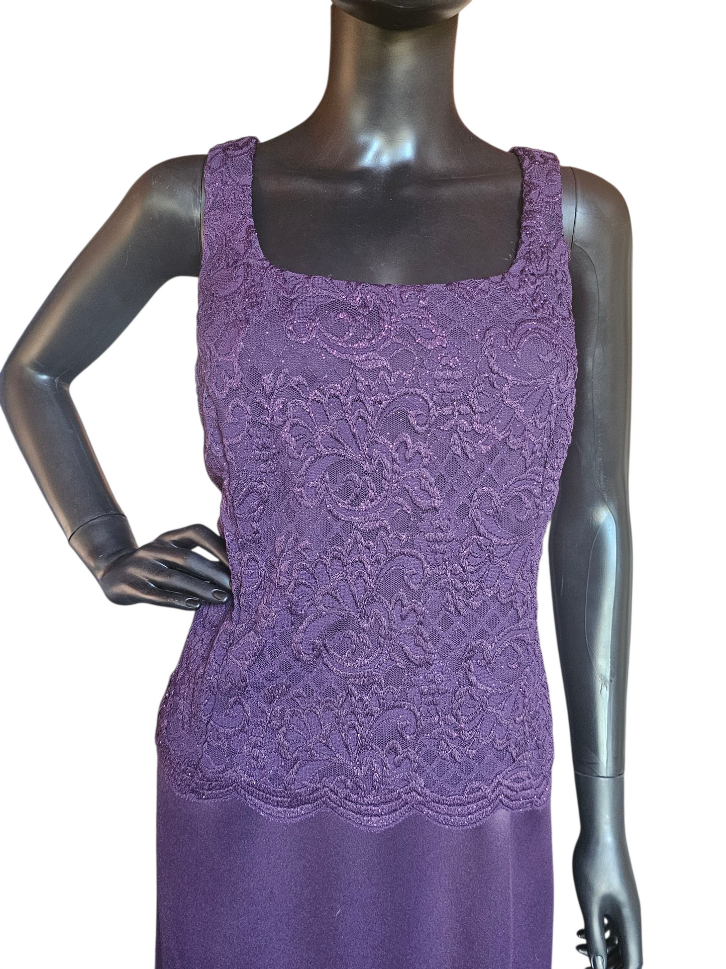 Plum Shimmer Dress 3/4 Jacket - Alex Evenings