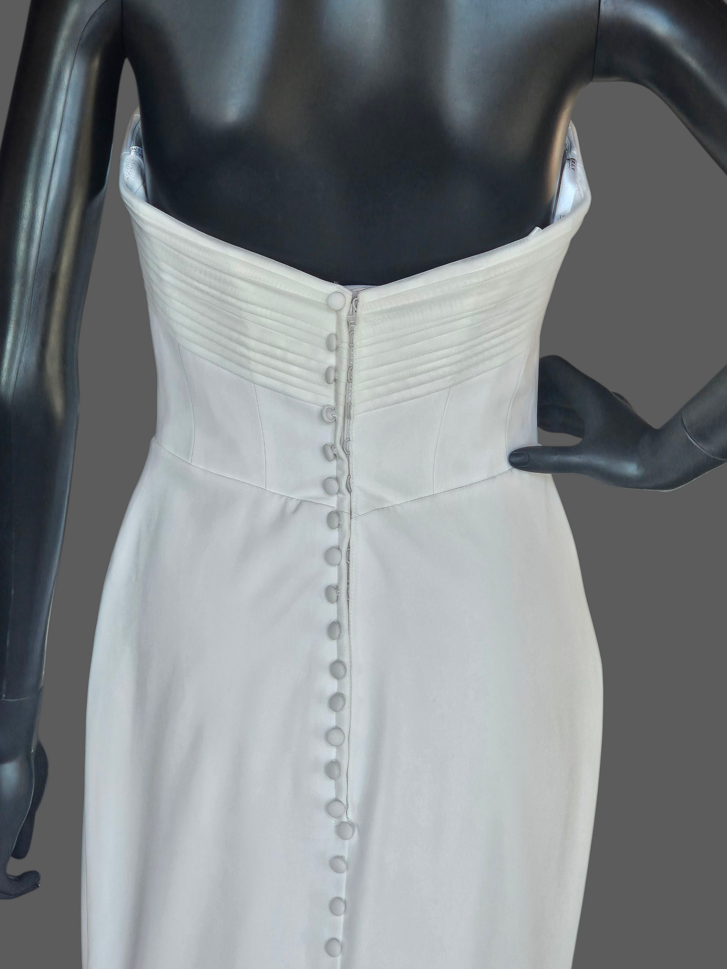 NWT Ivory Stretch Crepe Sheath Wedding Gown  - Wilderly Bride