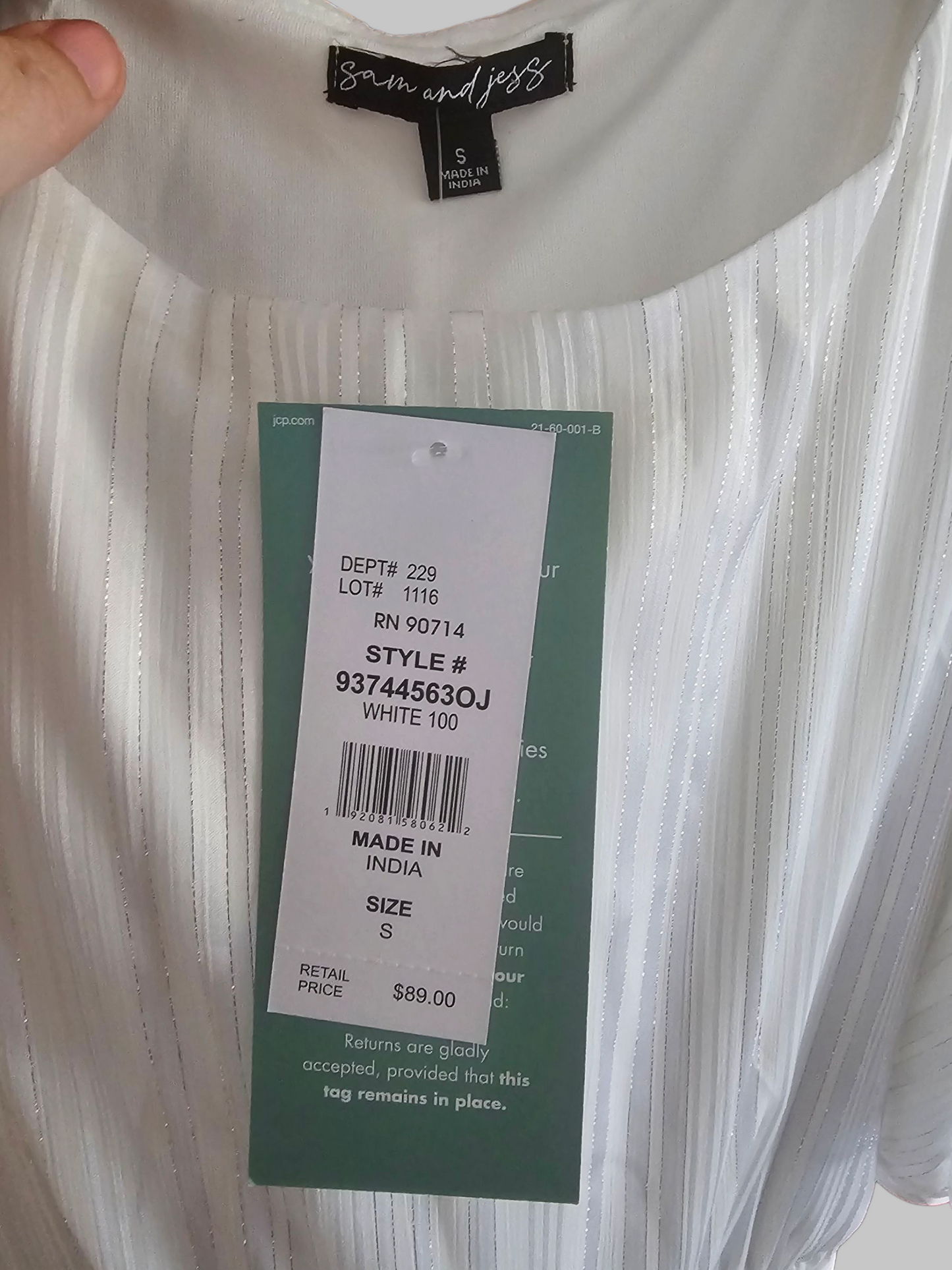 White Silver Thread Cold Shoulder Short/Cocktail Dress - NWT - Sam & Jess