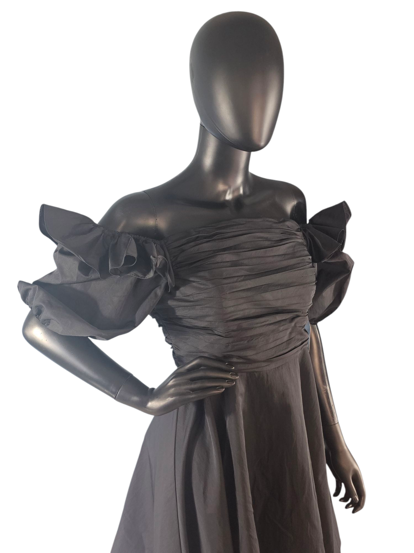 Black Taffeta Puff Sleeve Mini Party Dress - Prabal Gurung NEW w/Tag