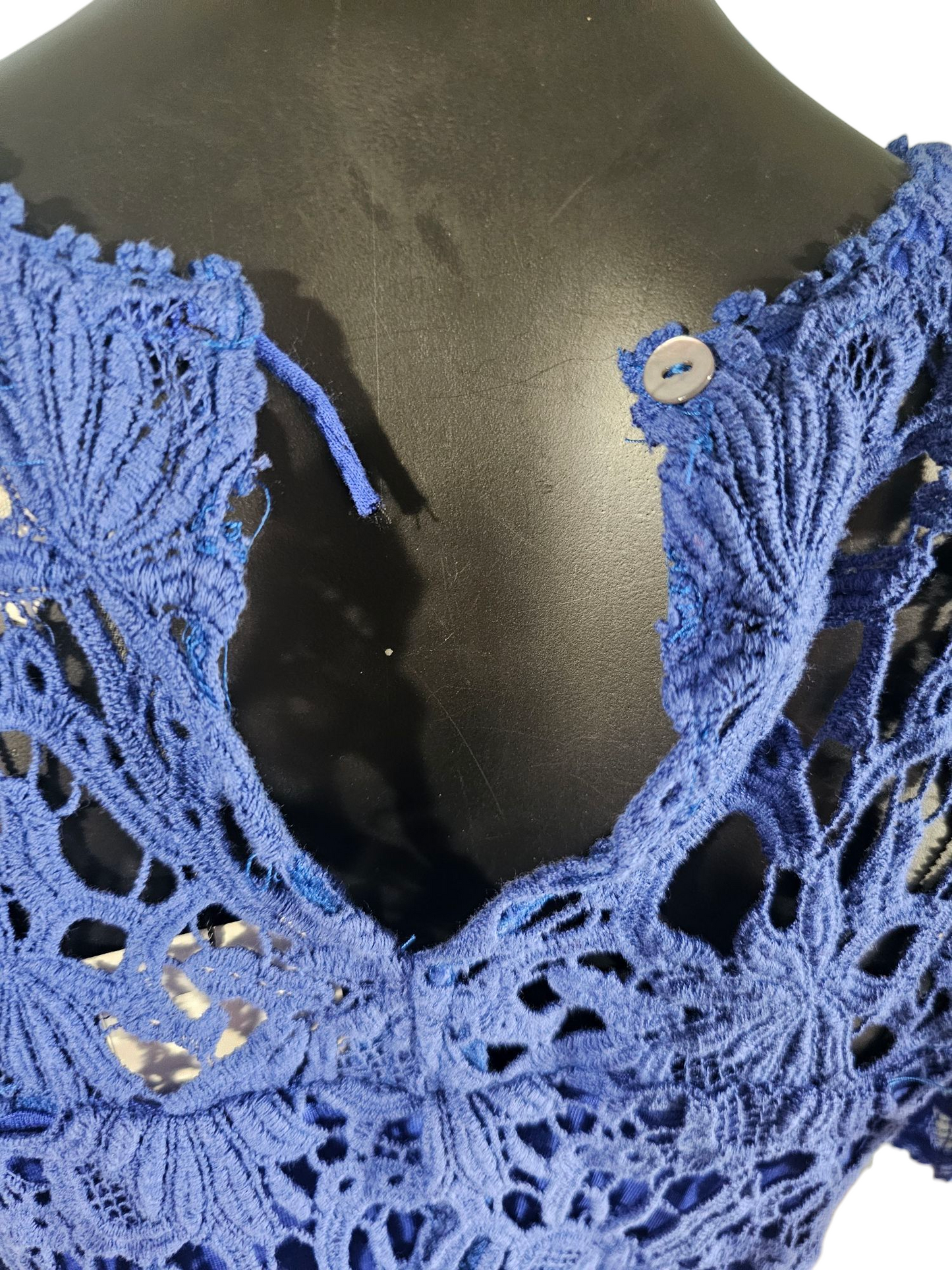 Royal Blue Cotton Lace Flutter Sleeve Mid Dress - NWT - Velvet by Graham & Spencer