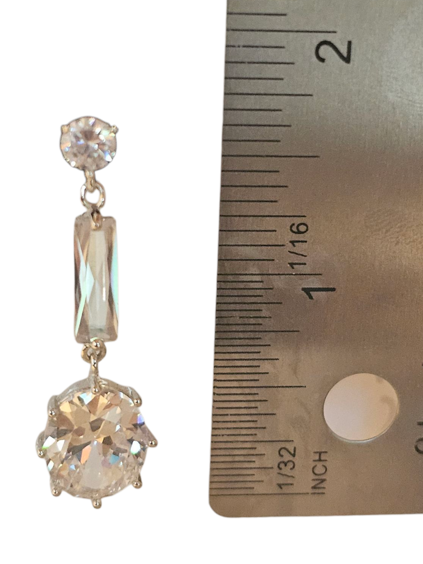 Small Silver Crystal Drop Earring