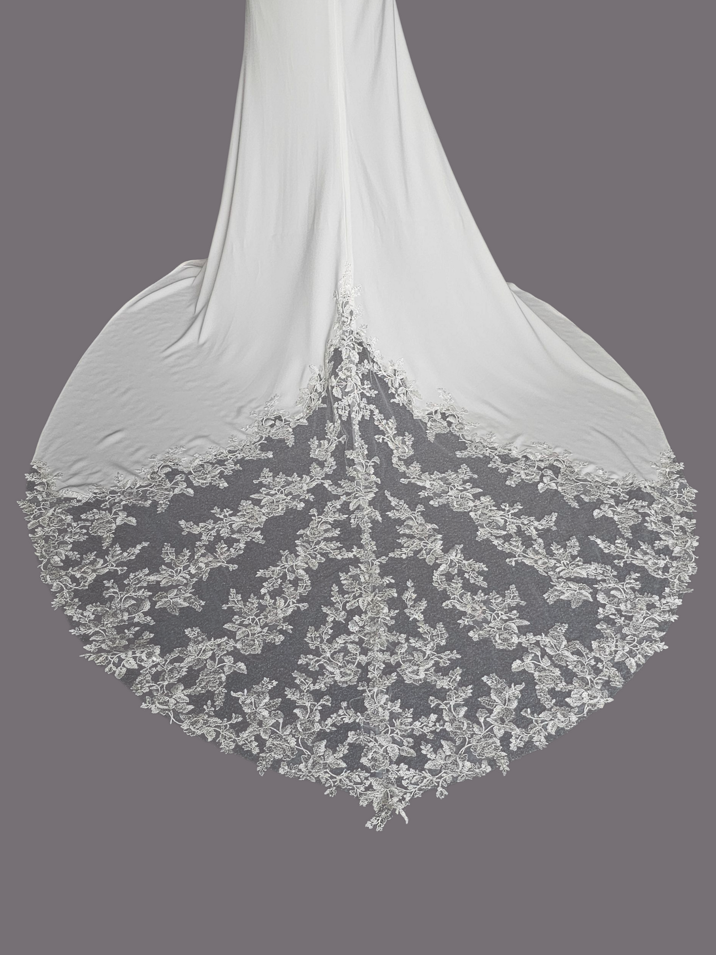 Ivory Crepe Fitted Cap Sleeve Wedding Gown - Mori Lee