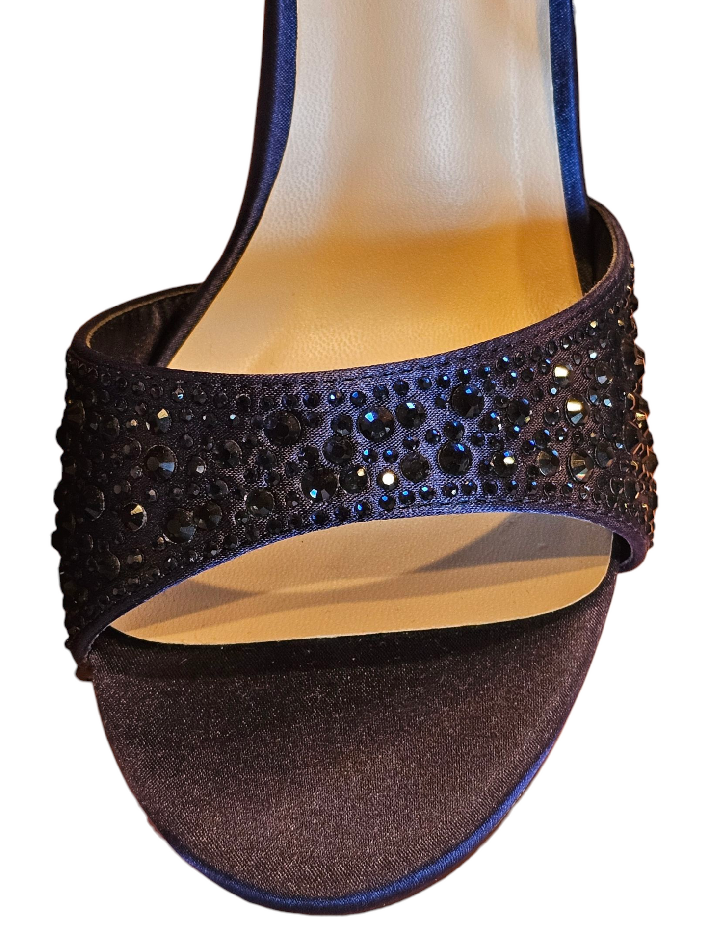 Navy Crystal Spike Heel Sandal NEW