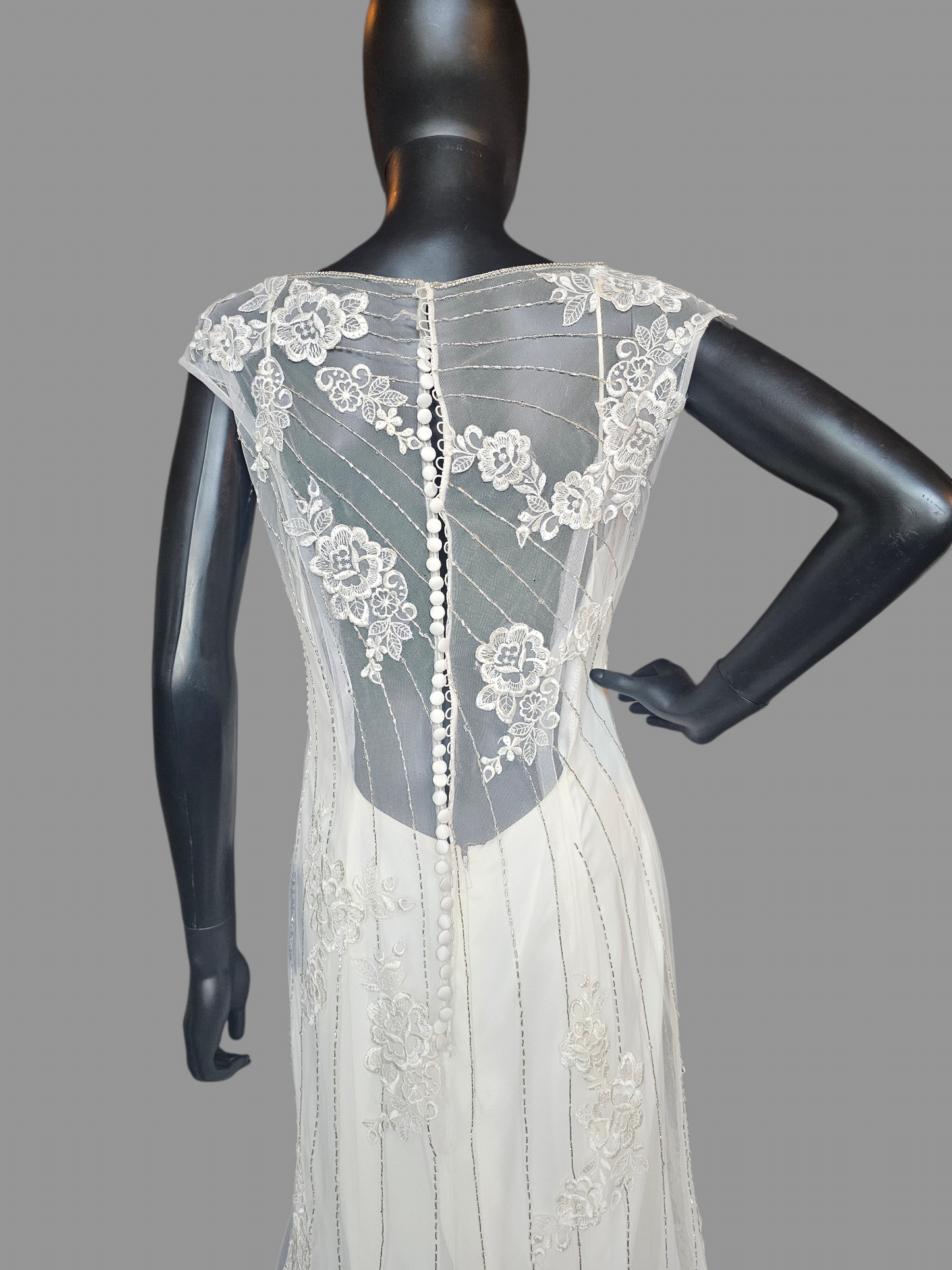 Sweetheart Sheath with Beaded Overlay - Da Vinci