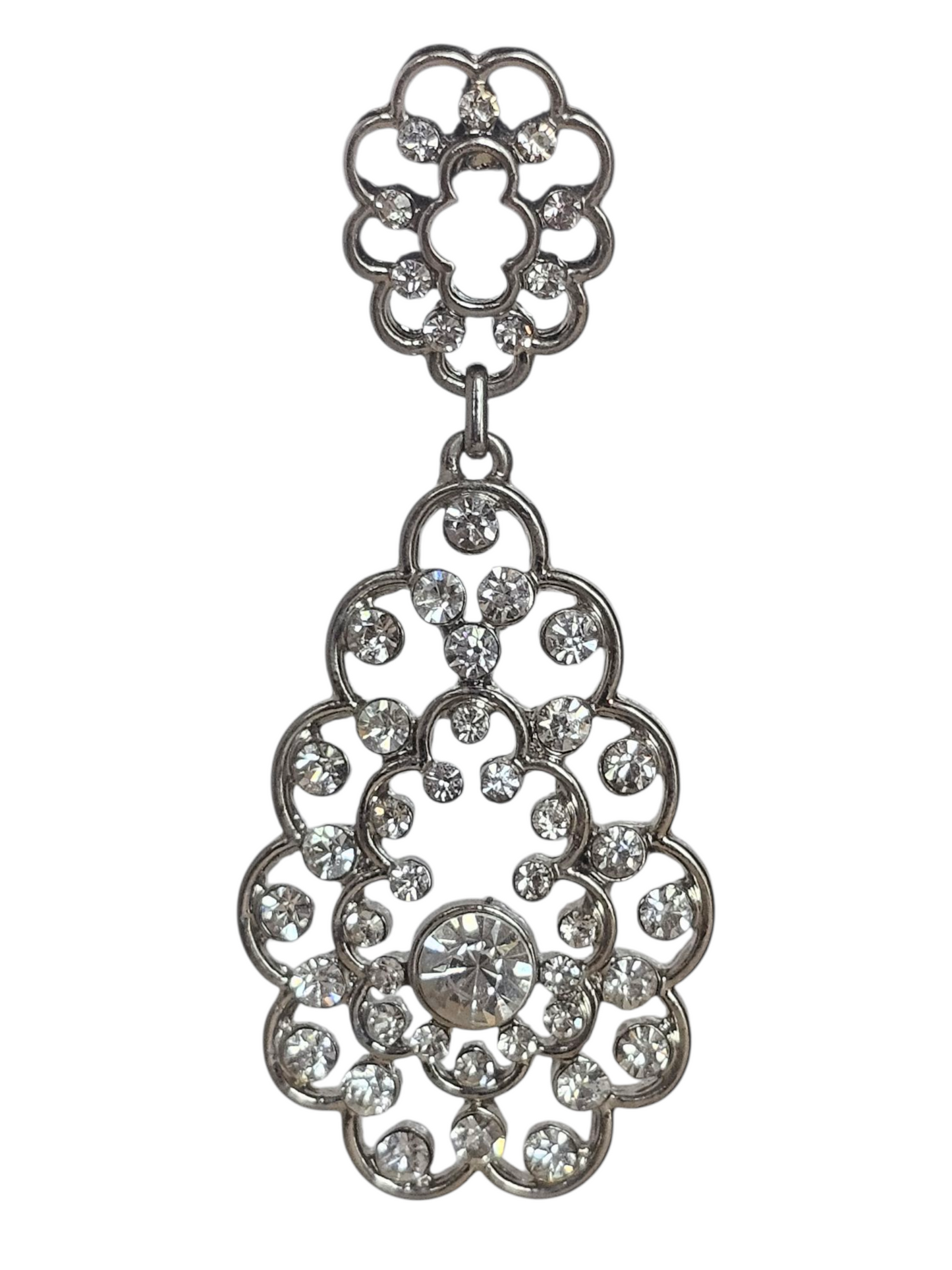 Large Silver Scallop Chandalier Earring