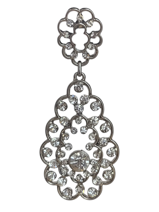Large Silver Scallop Chandalier Earring