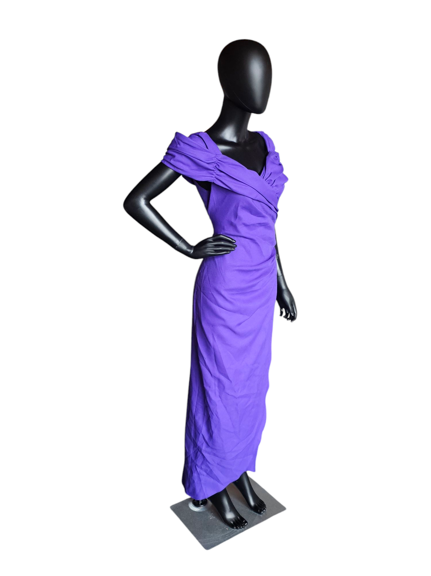 Vintage Purple Off Shoulder Side Sweep