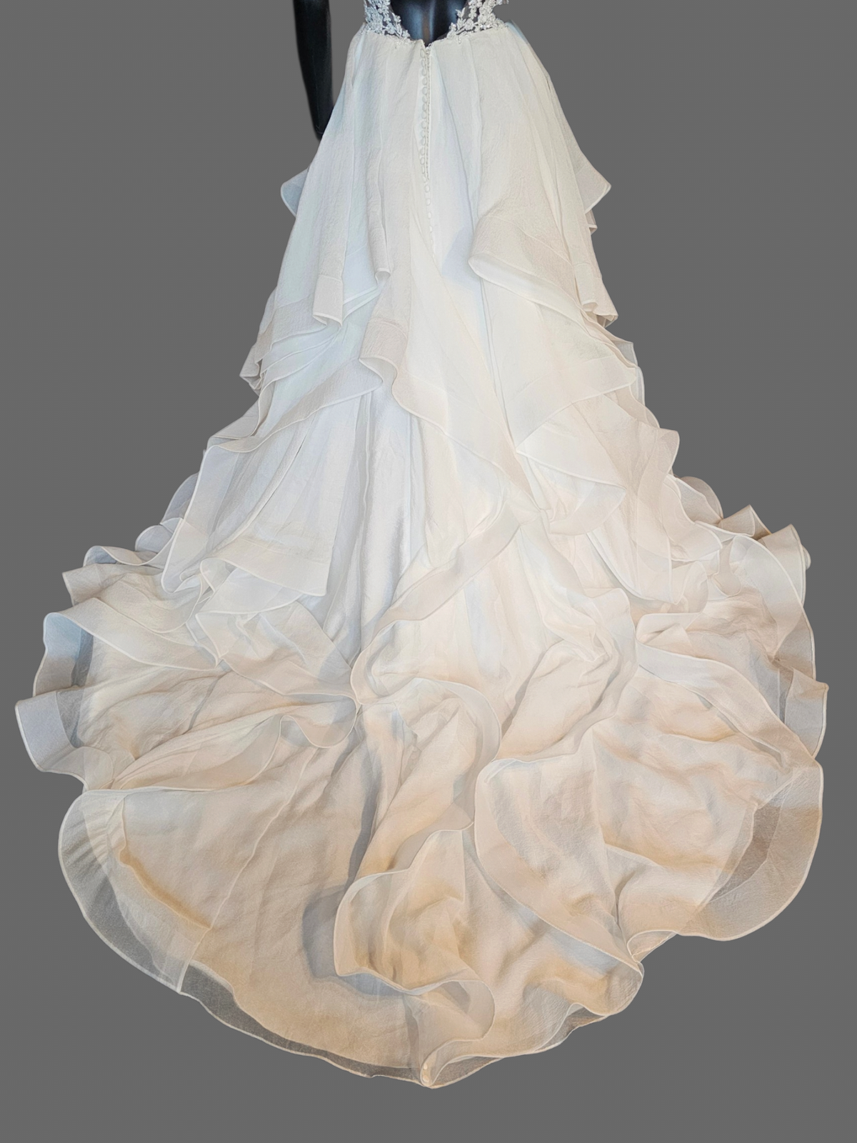 Ivory Tiered Ballgown - Justin Alexander