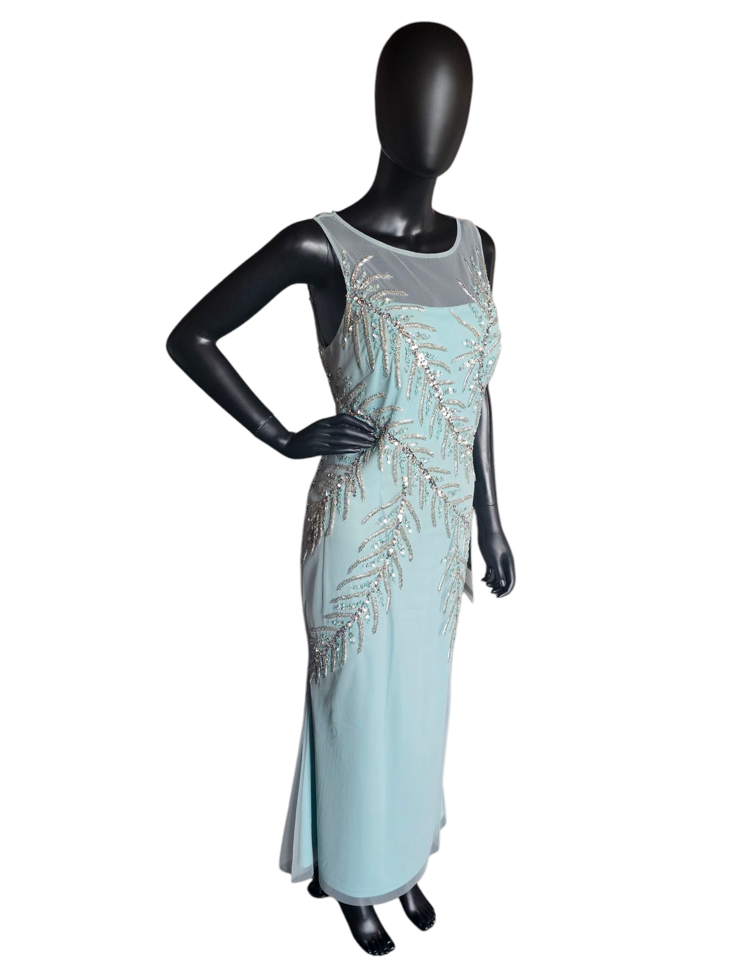 Sea Glass Beaded Detail Formal Dress - Madeline Gardner