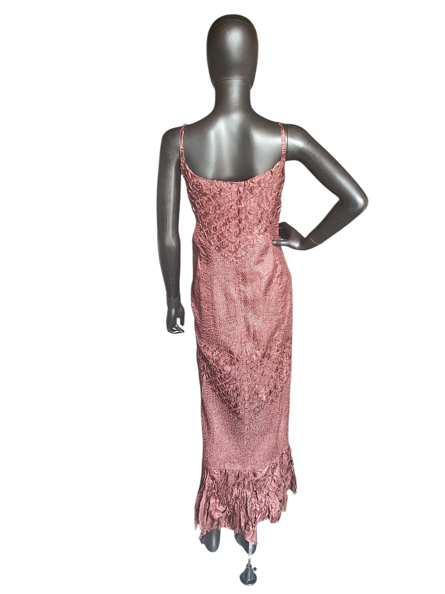 Crushed Silk Burgandy Formal Dress W/Shawl