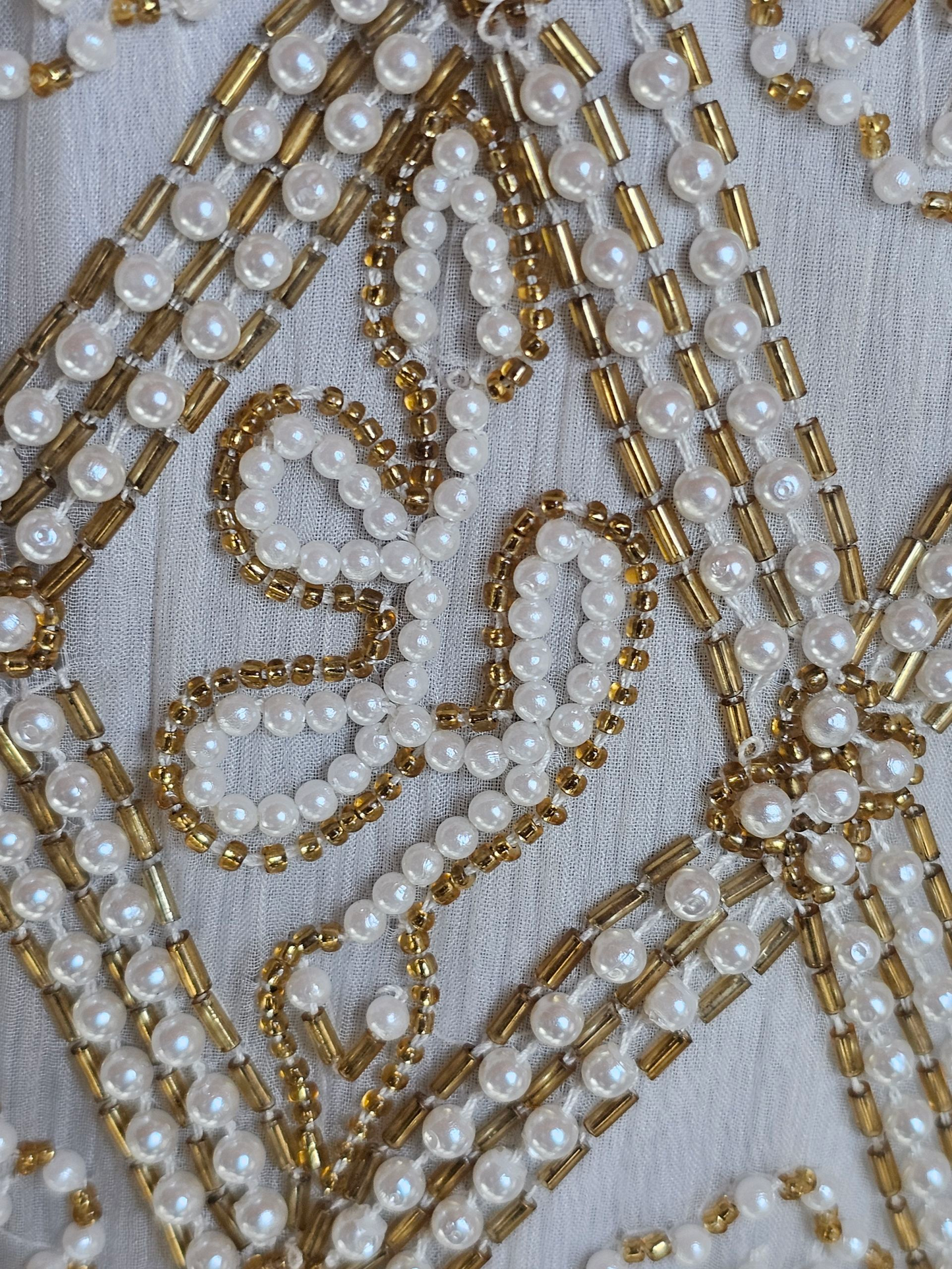 Ivory/Gold/Pearl 100% Silk Jacket