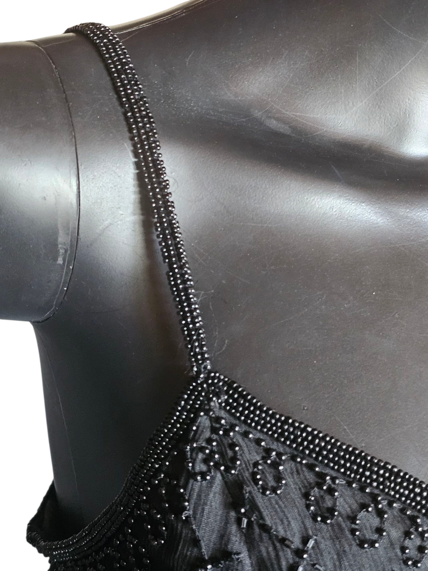 Vintage Black Silk Beaded Formal - Steney