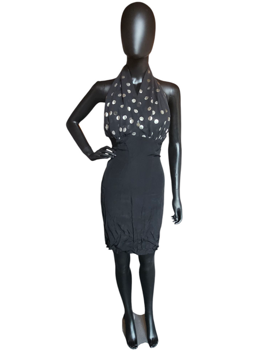 Vintage Polkadot Halter Cocktail Dress