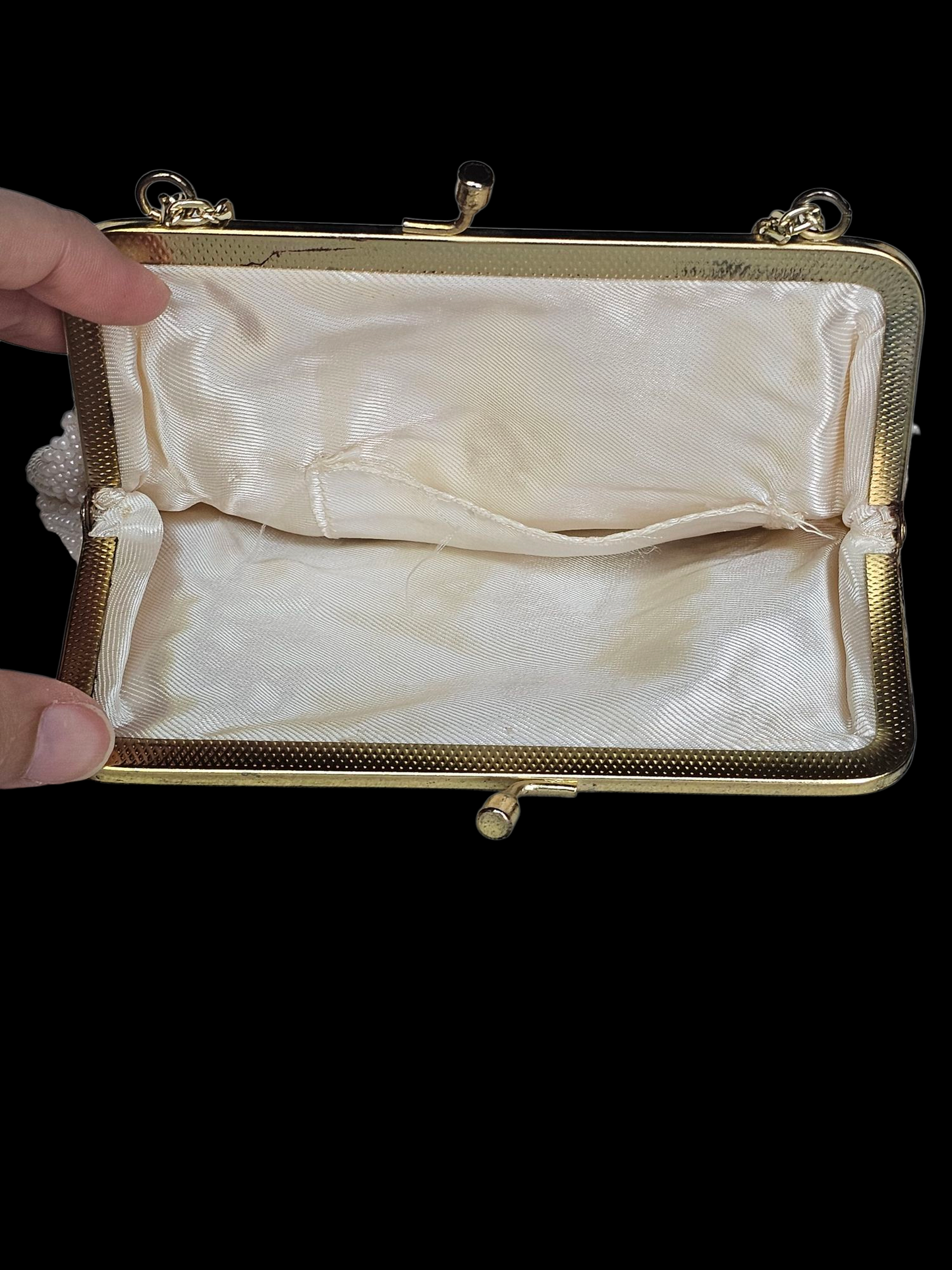 Vintage Ivory Honeycomb Pearl Clutch
