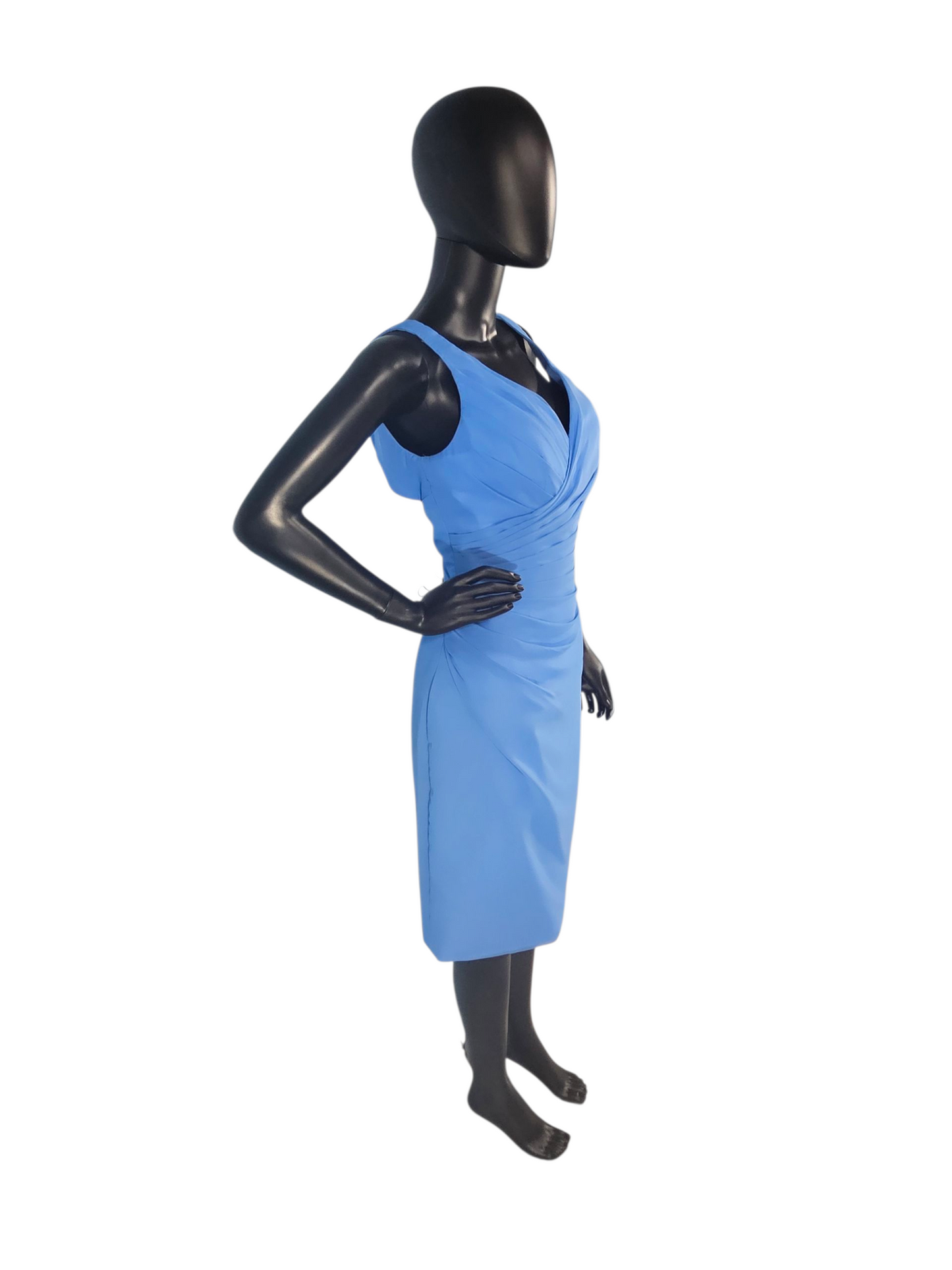 Cornflower Chiffon V-Neck Cocktail Dress/Party Dress - Da Vinci