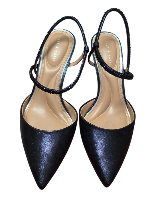 Blue Shimmer Slingback Dress Shoes - Kelly & Katie