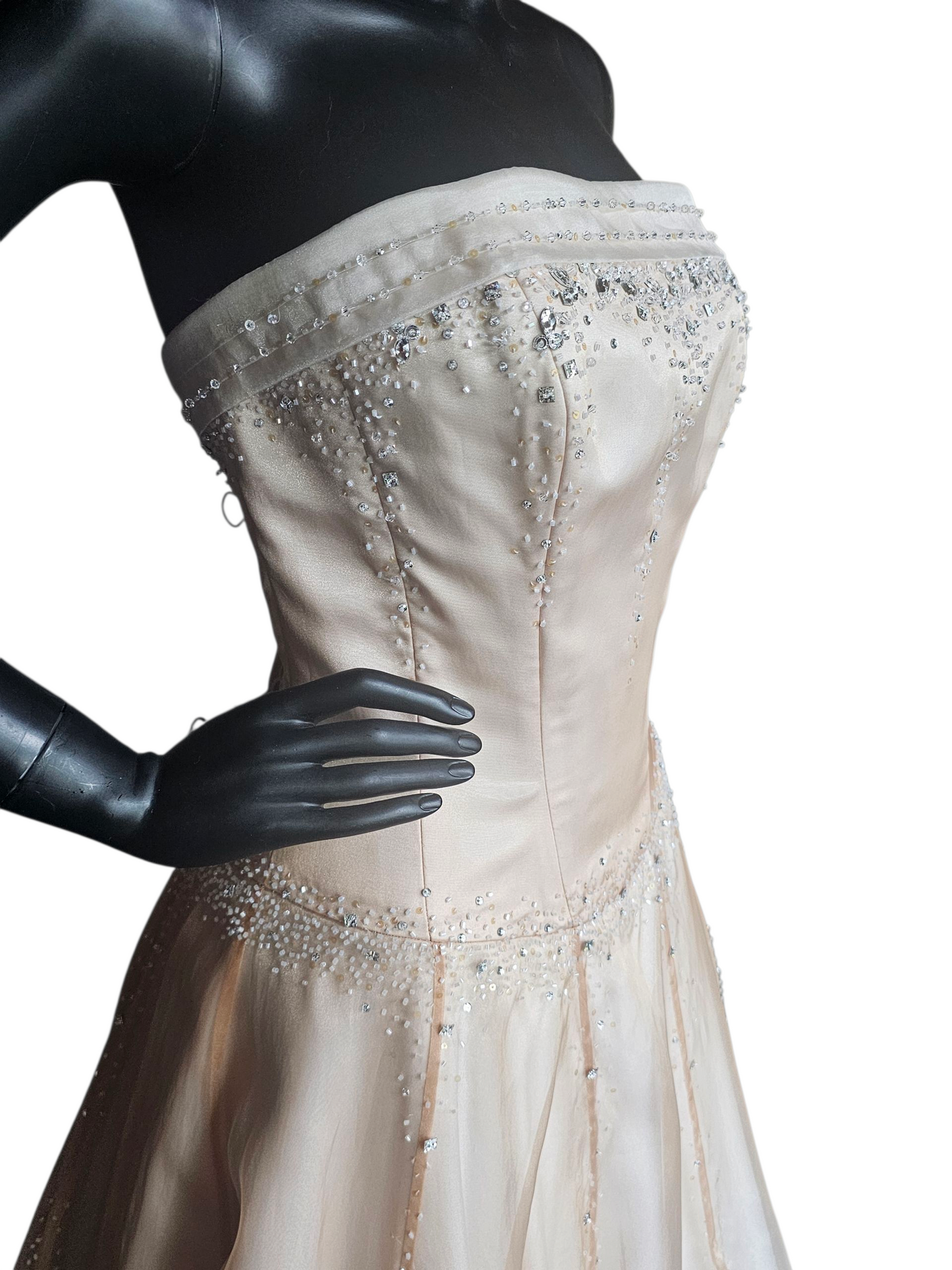 Gold Ombre Organza Straight Strapless A-line Wedding Gown - Maggie Sottero Couture