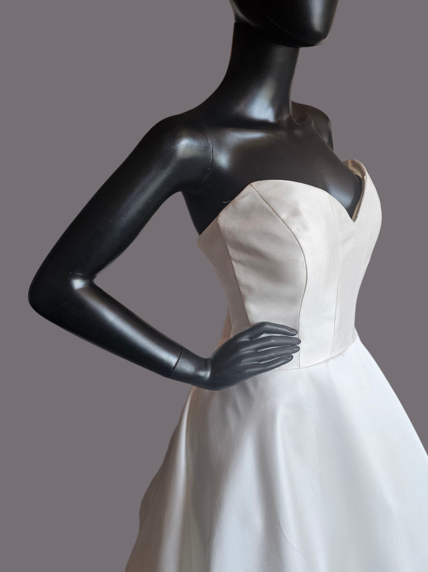 Strapless Contoured Bodice Diamantina Satin Wedding Gown - Morilee