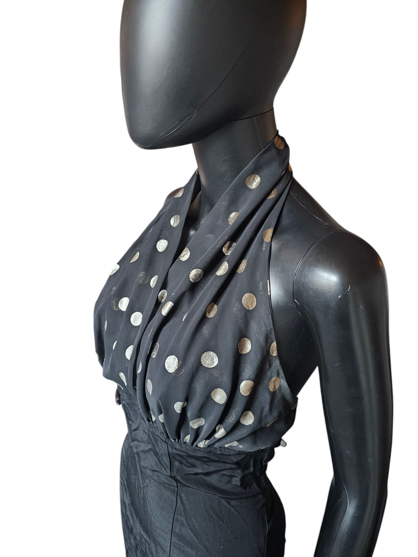 Vintage Polkadot Halter Cocktail Dress