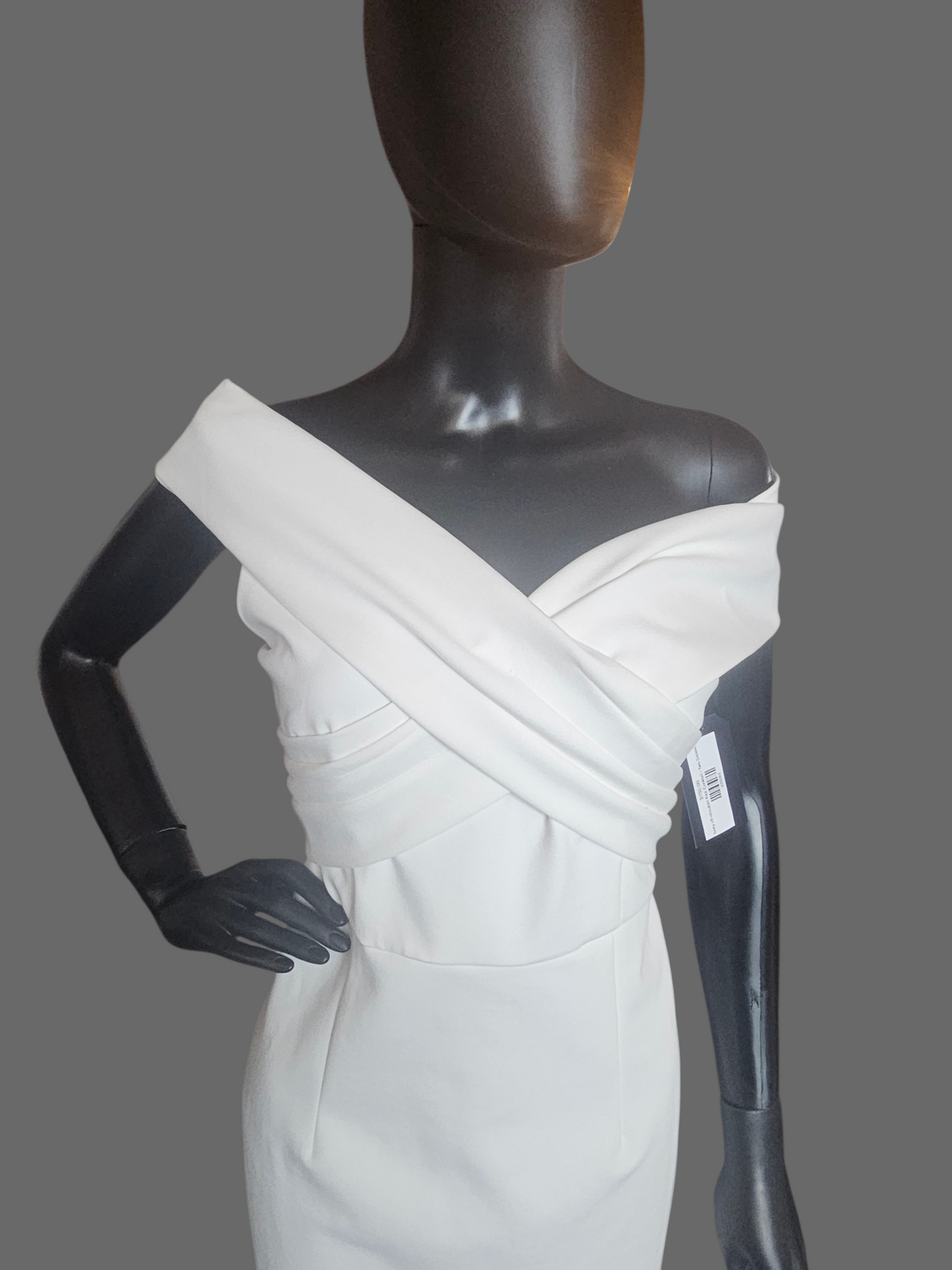 Ivory off-shoulder Kick Cocktail/Party Dress - Two Sisters