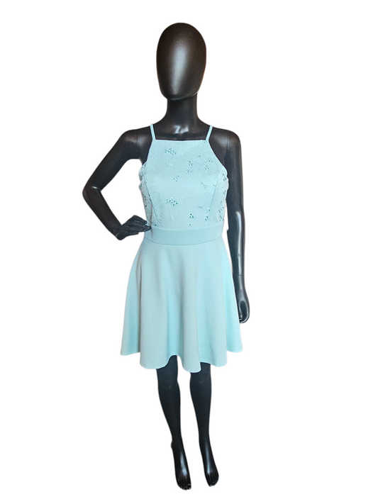 Turquois Square Halter Chiffon Short Cocktail Dress - NWT Francesca's