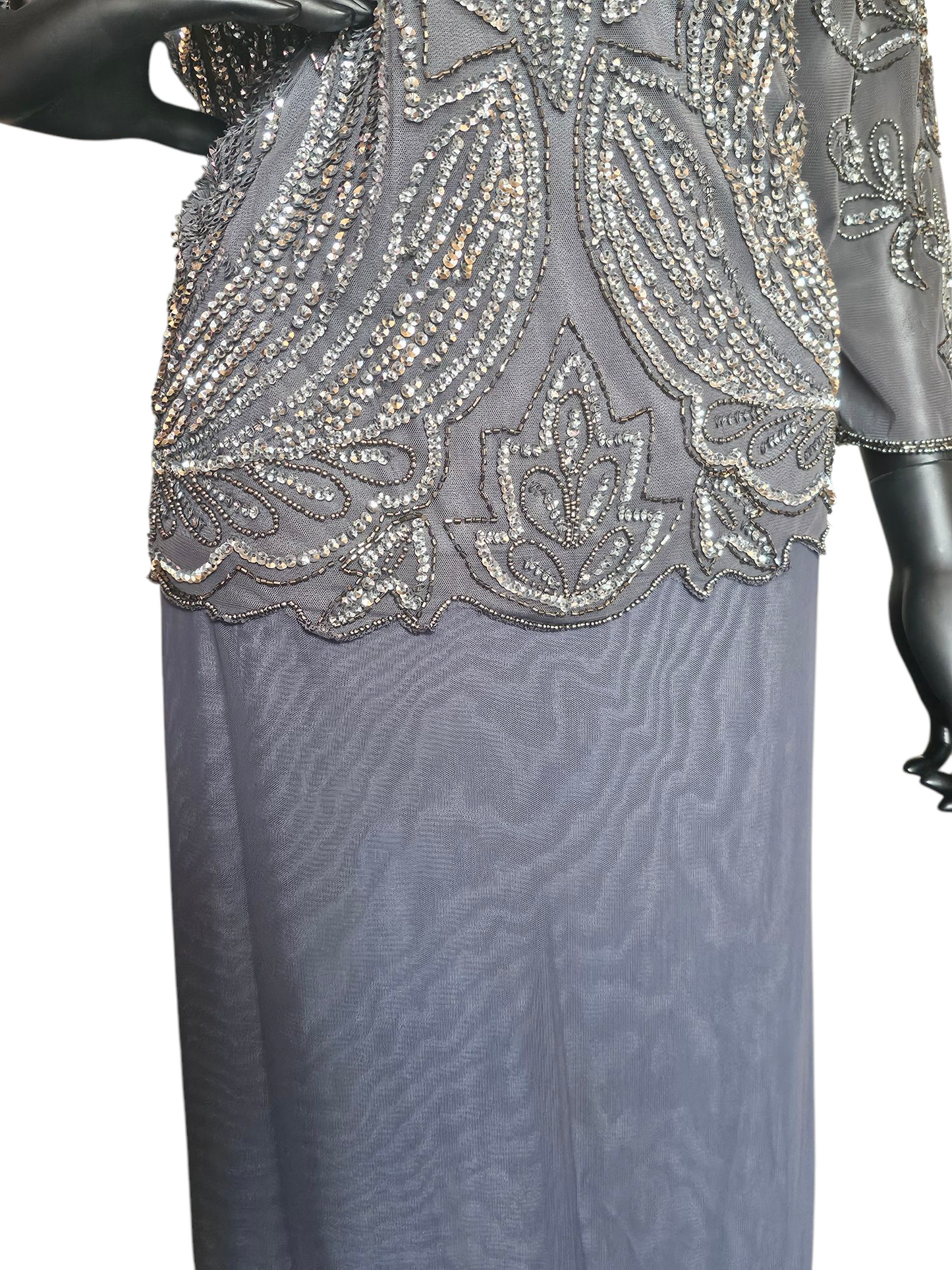 Grey Silver Sequin Illusion Formal - Pisarro Nights