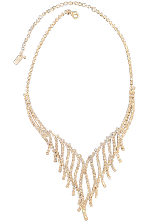 Deep V-Crystal Necklace