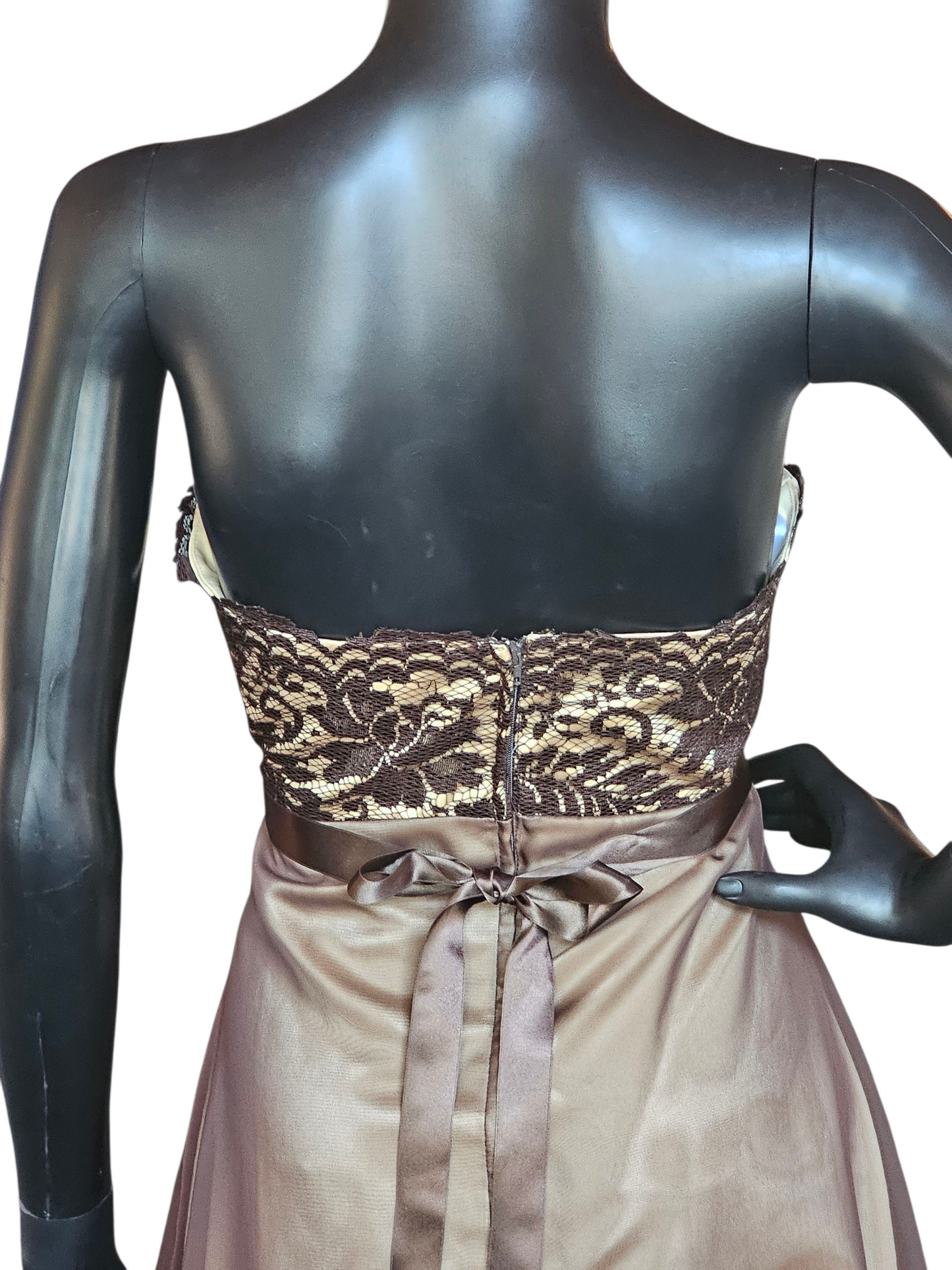 Chocolate/Gold Chiffon & Lace - Da Vinci