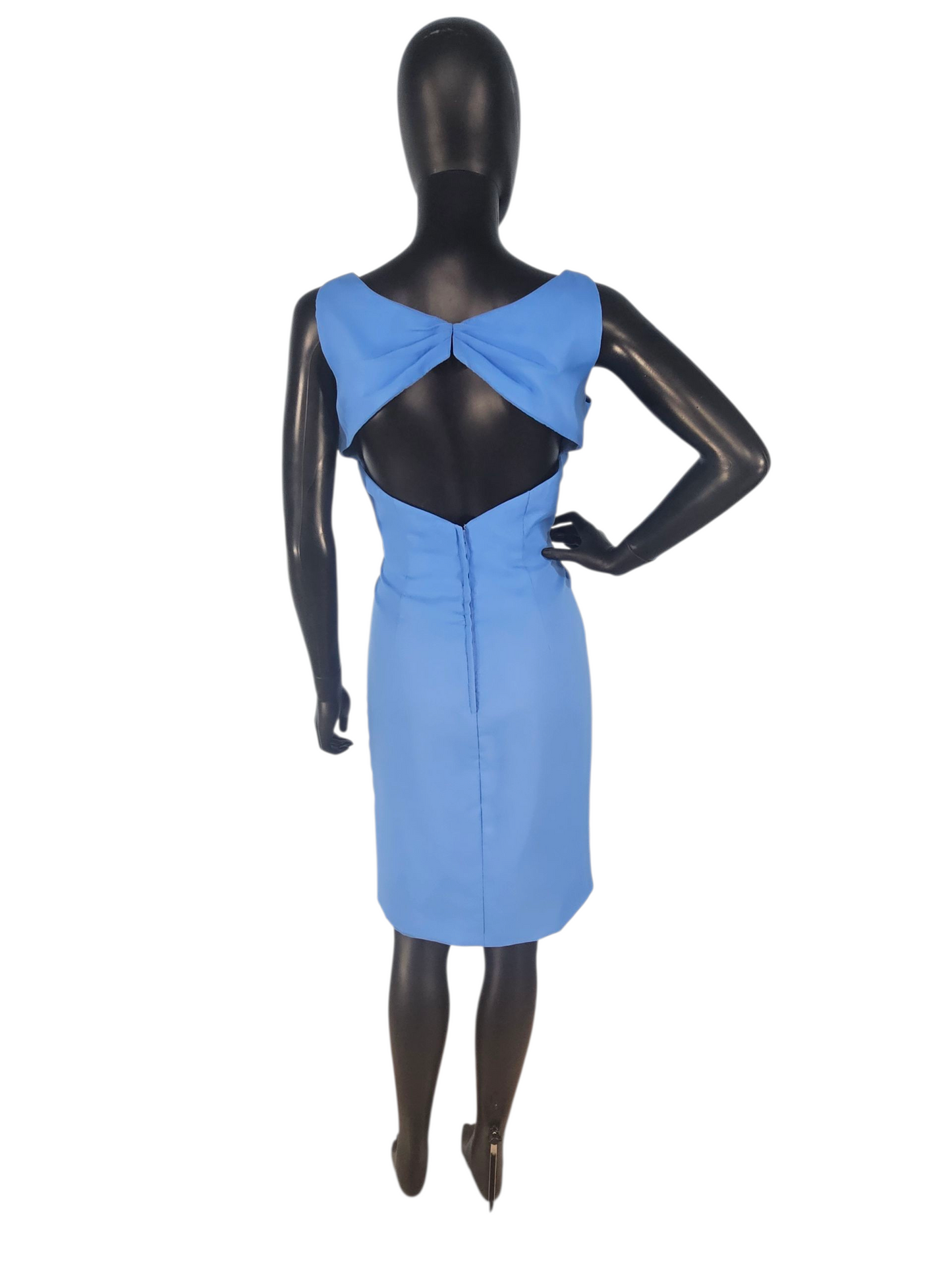 Cornflower Chiffon V-Neck Cocktail Dress/Party Dress - Da Vinci