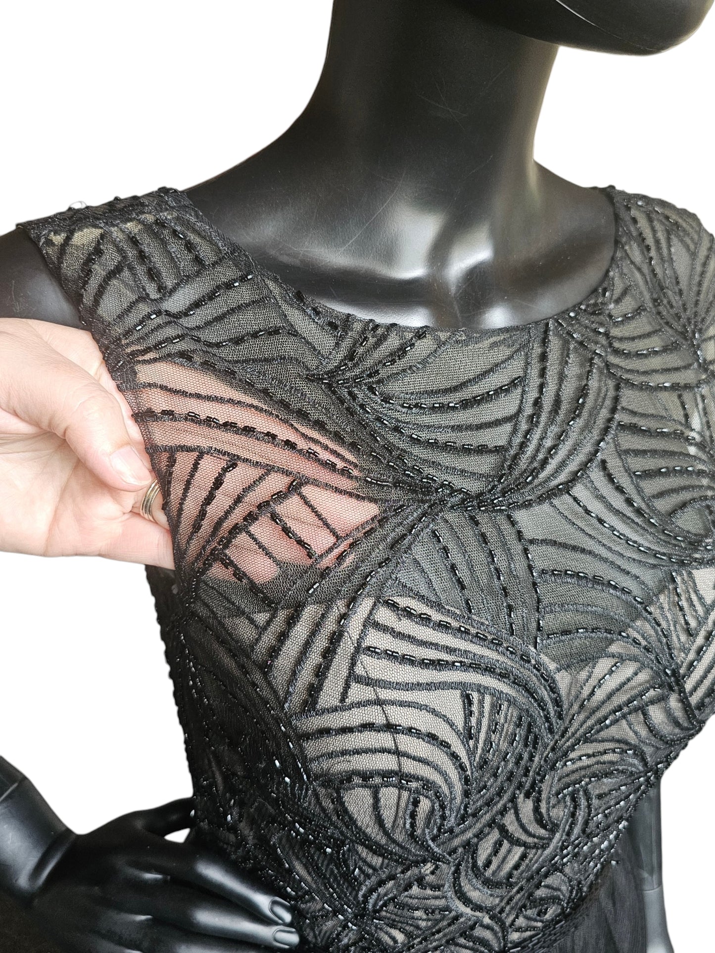 Black Embroidered A-Line - Mori Lee