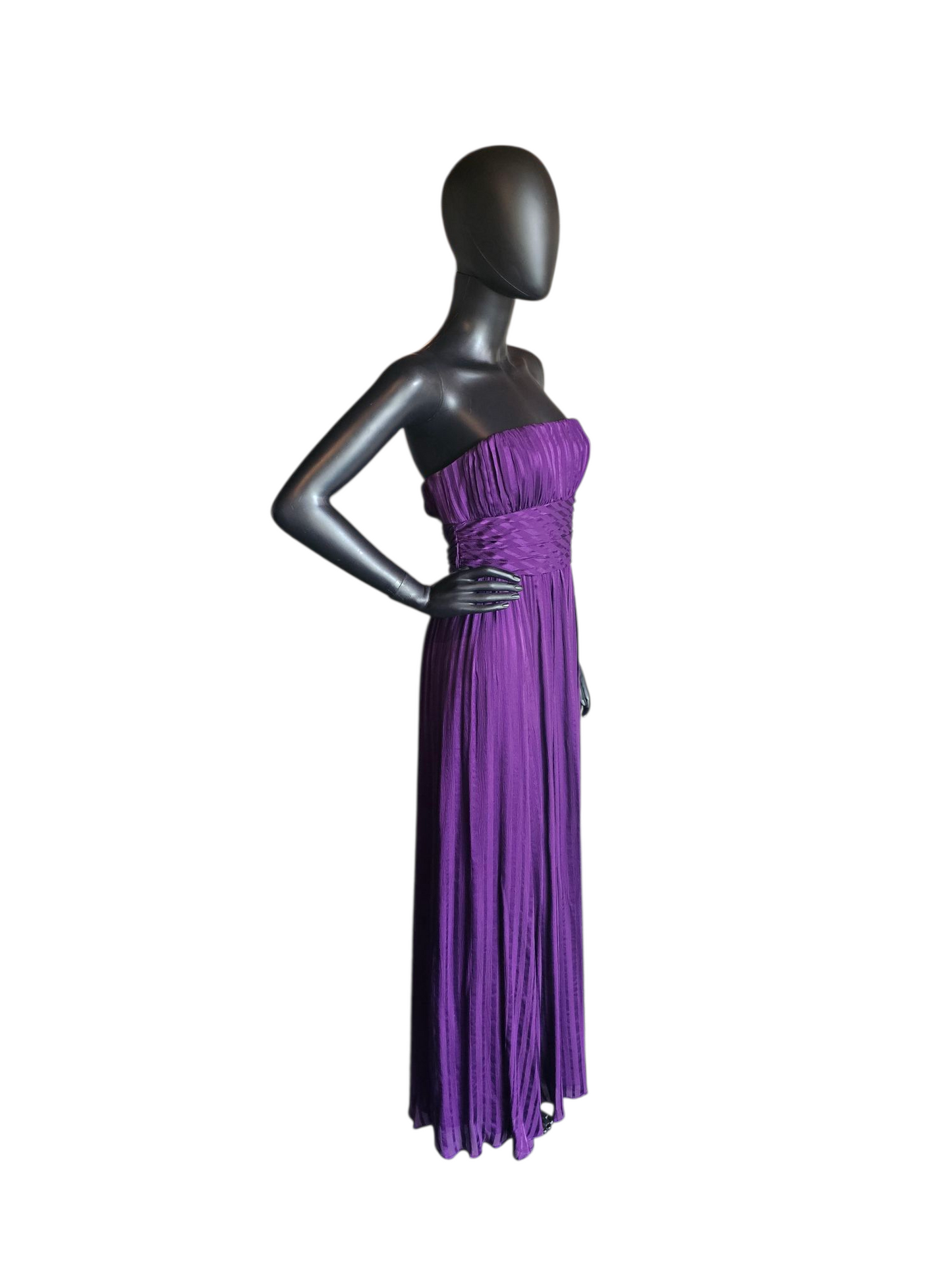 BCBG Purple Vertical Stripe Formal Dress