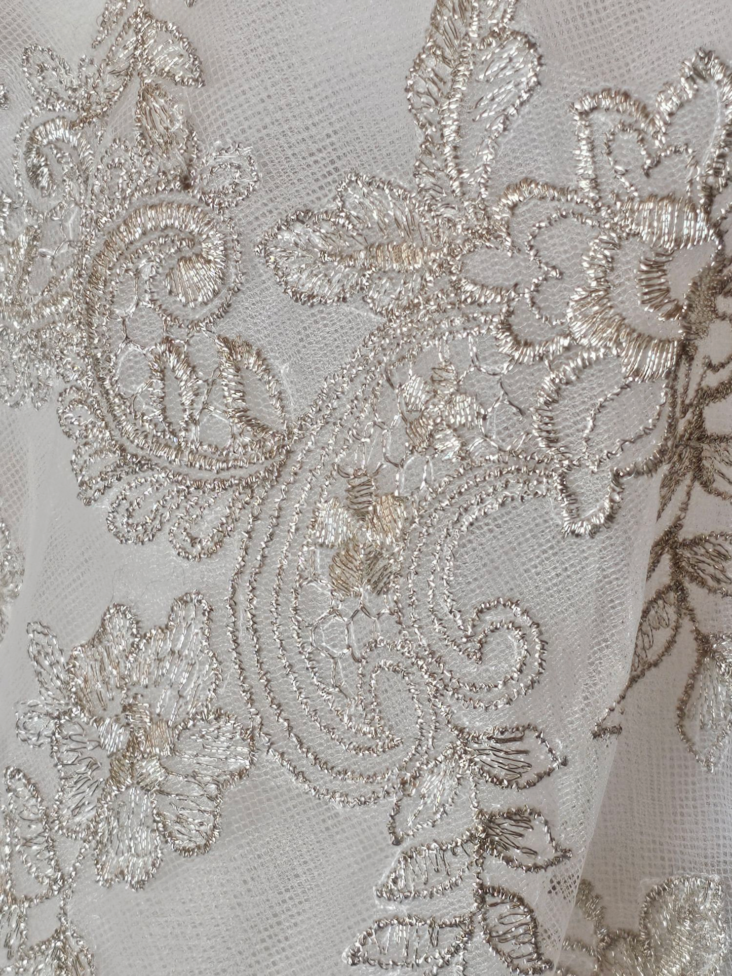 Champagne/Gold Embroidered High/Low Wedding Gown - Private Label by G