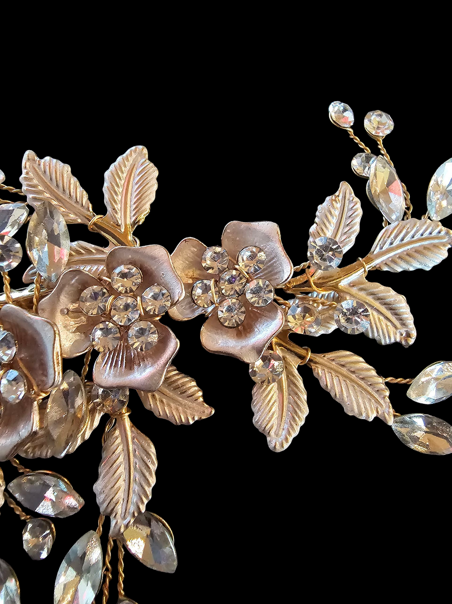Rose Gold Floral Hair Clip