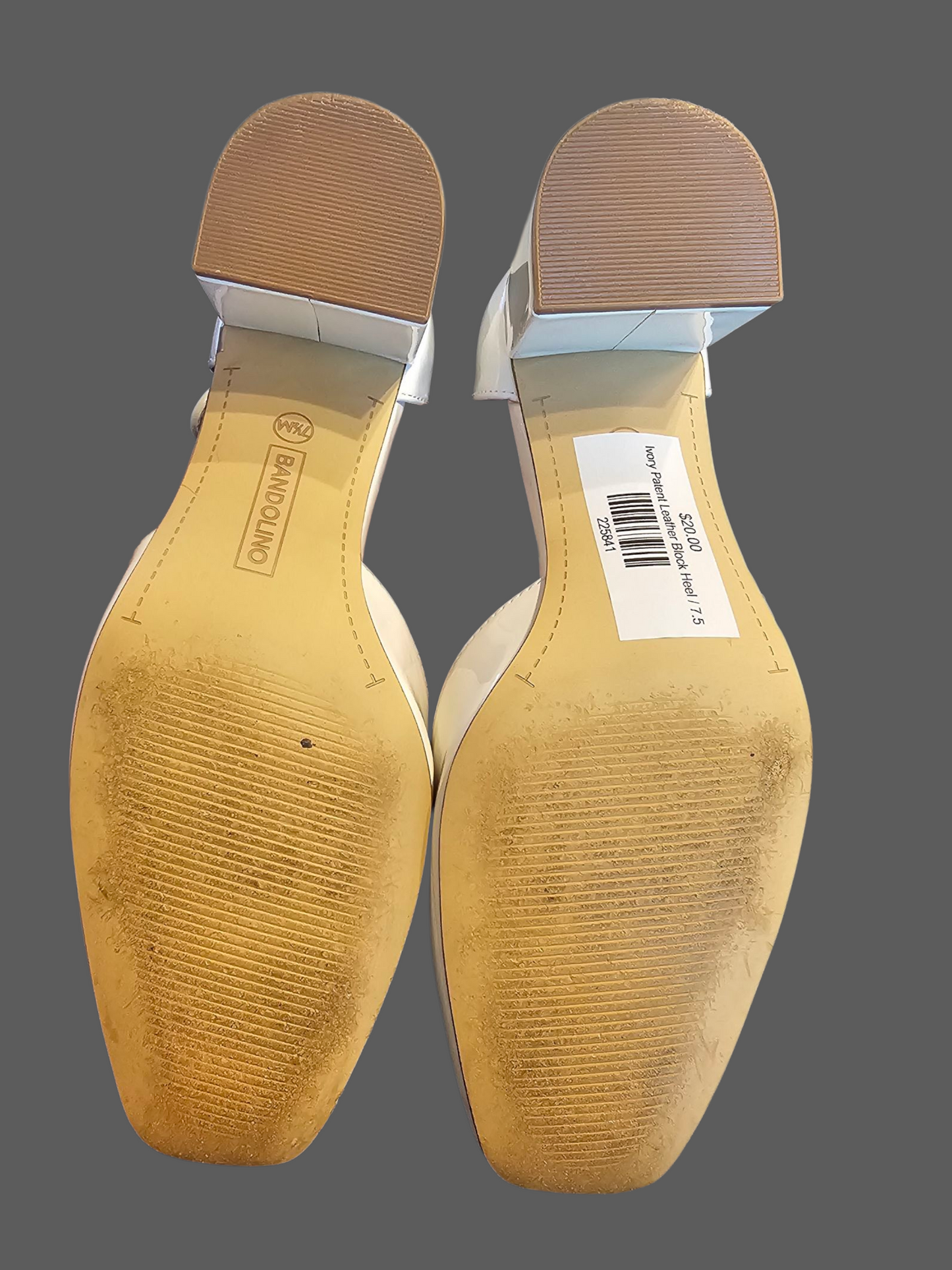 Ivory Patent Leather Block Heel