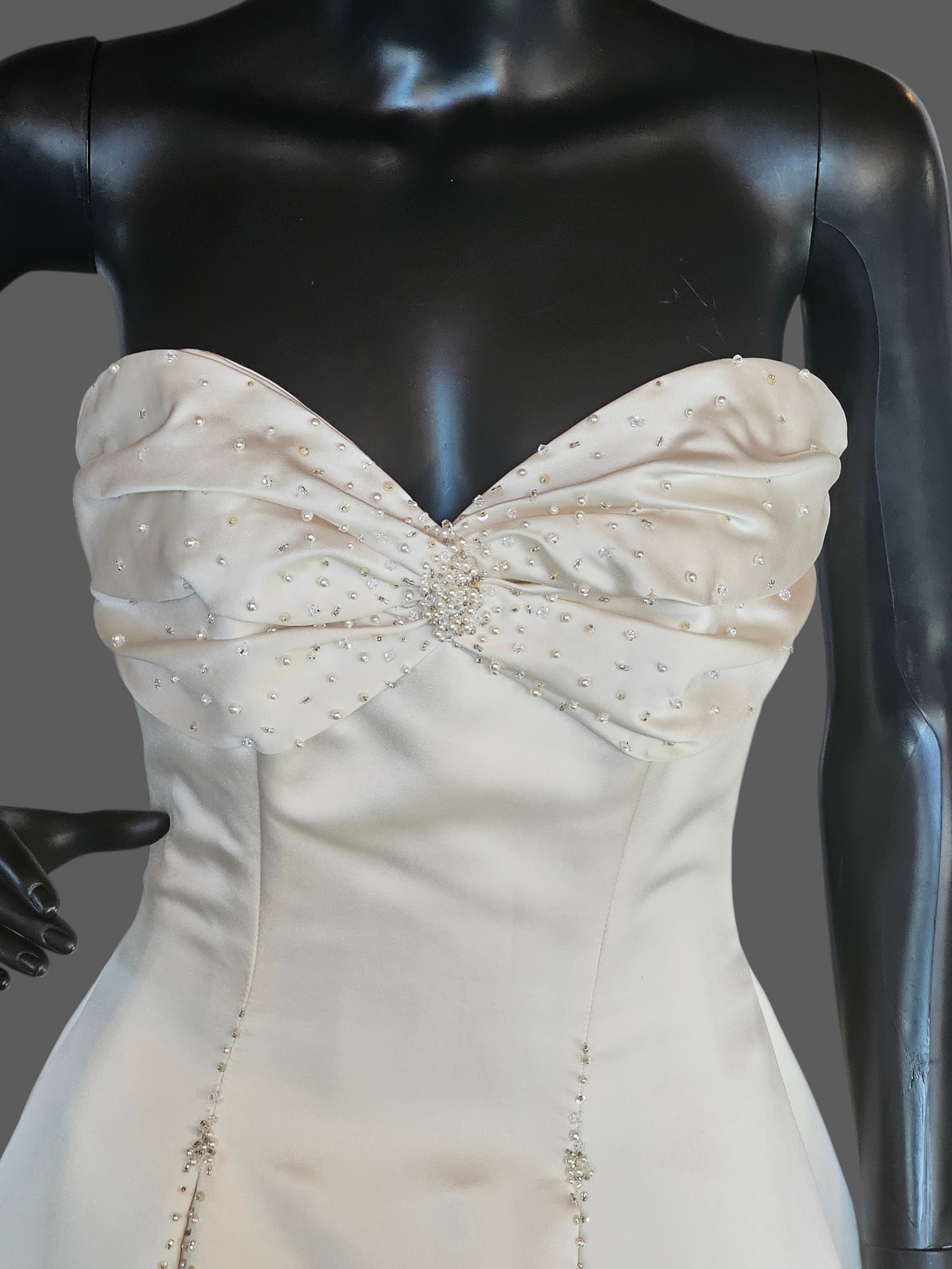 Champagne Strapless Satin - Maggie Sottero